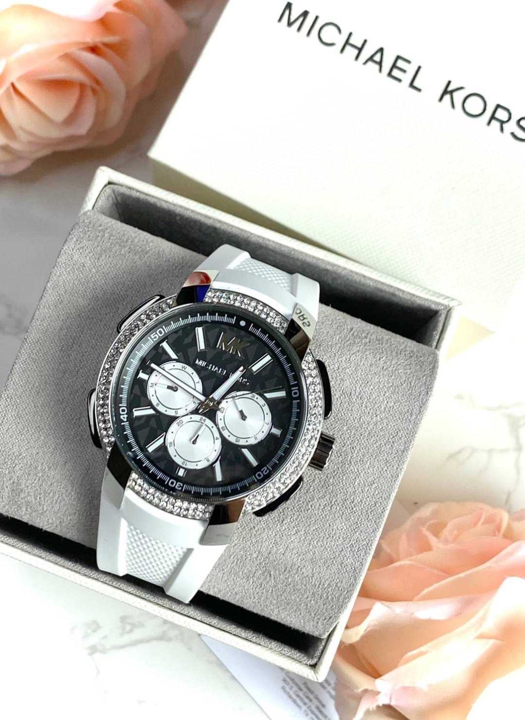Michael kors discount white silicone watch