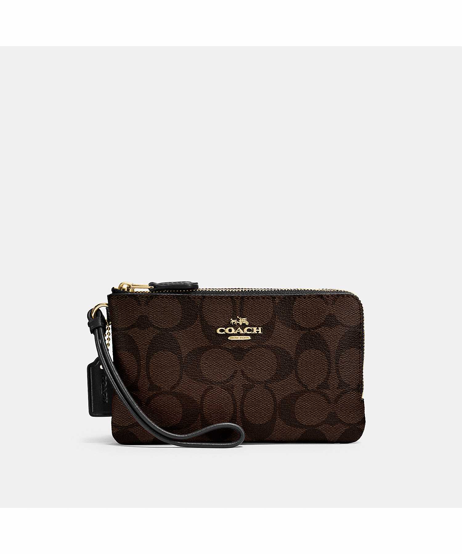 Coach F87591 Double Corner Zip Wristlet In Signature IMAA8
