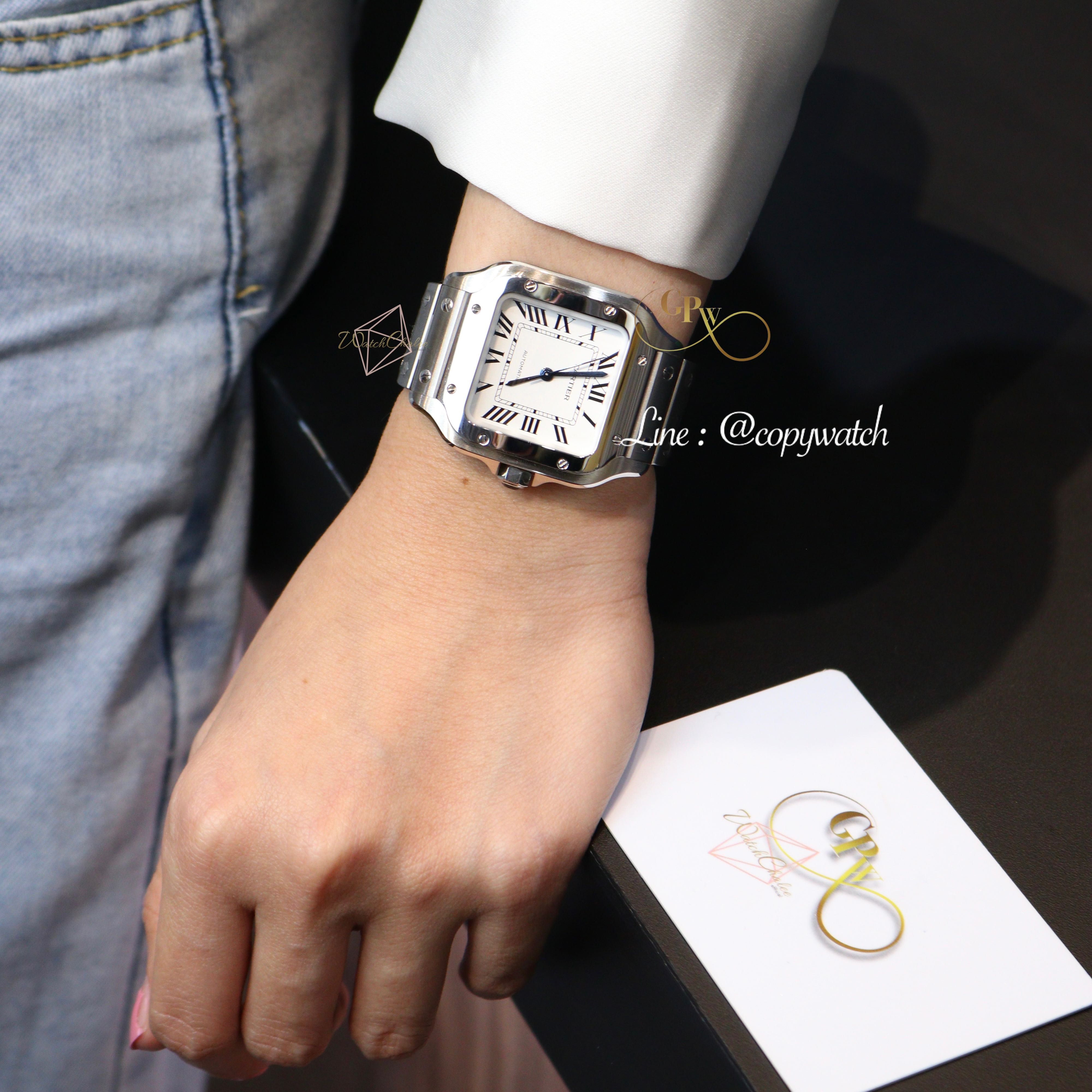 Cartier Santos lady 35 mm. Automatic swiss movement LINE SHOPPING