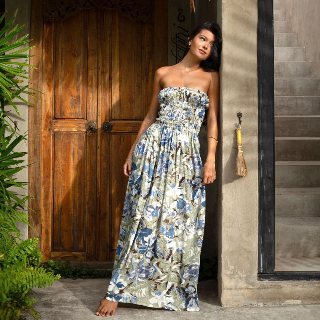 Tropical Dream Maxi Dress : Blue Tropical | LINE SHOPPING