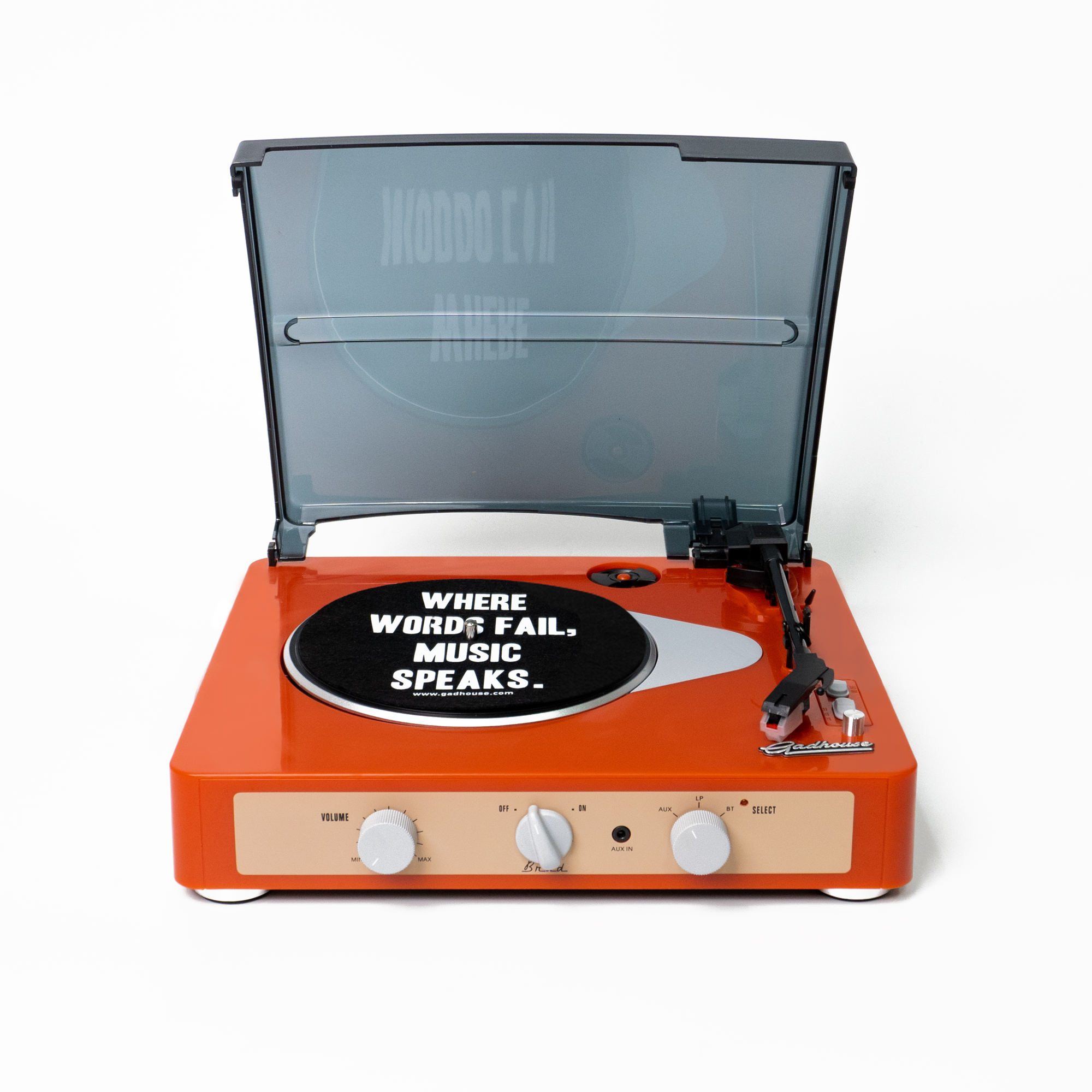 Brad Retro Record Player Retro Tangerine | LINE SHOPPING