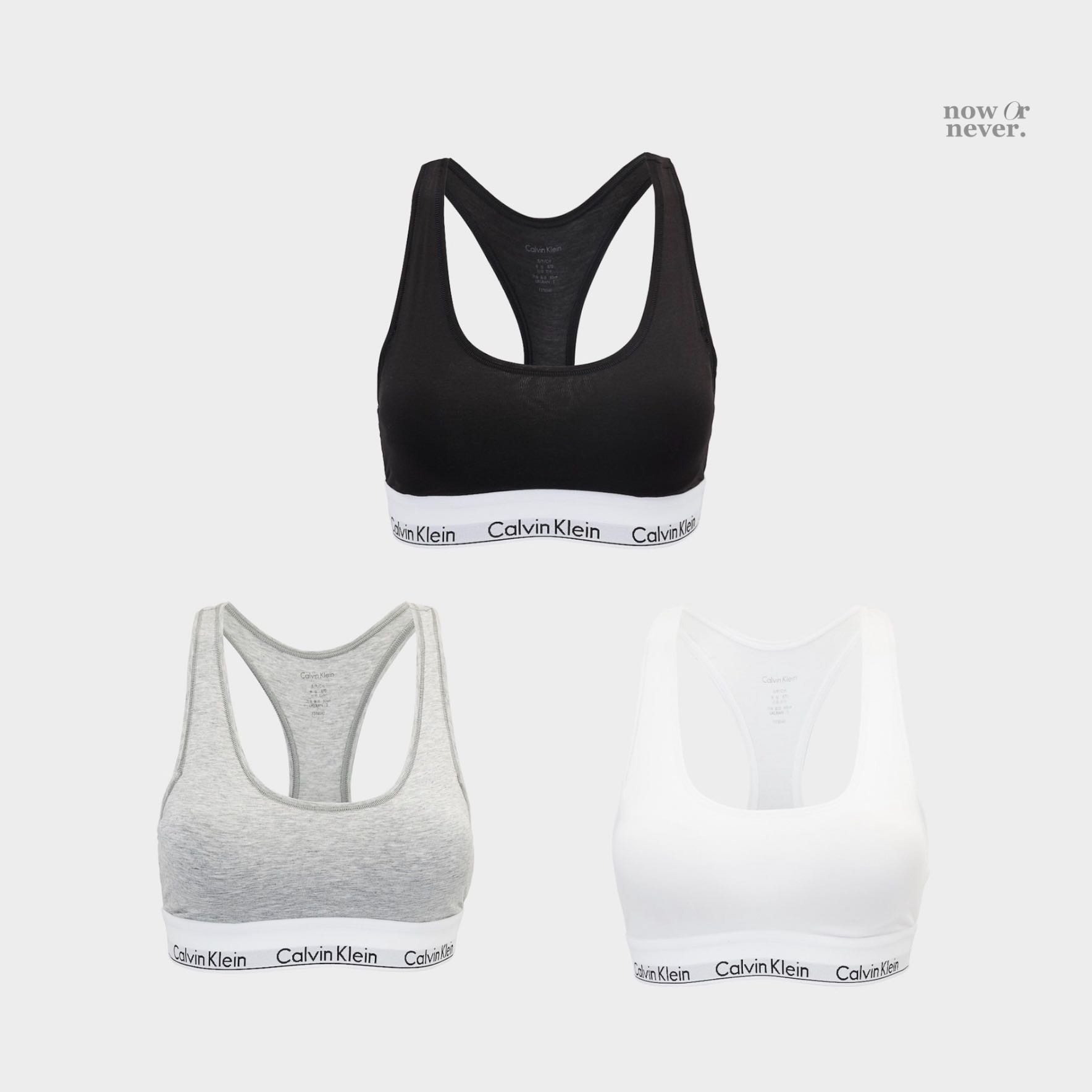 Calvin Klein Modern Cotton Unlined Bralette In Grey in White