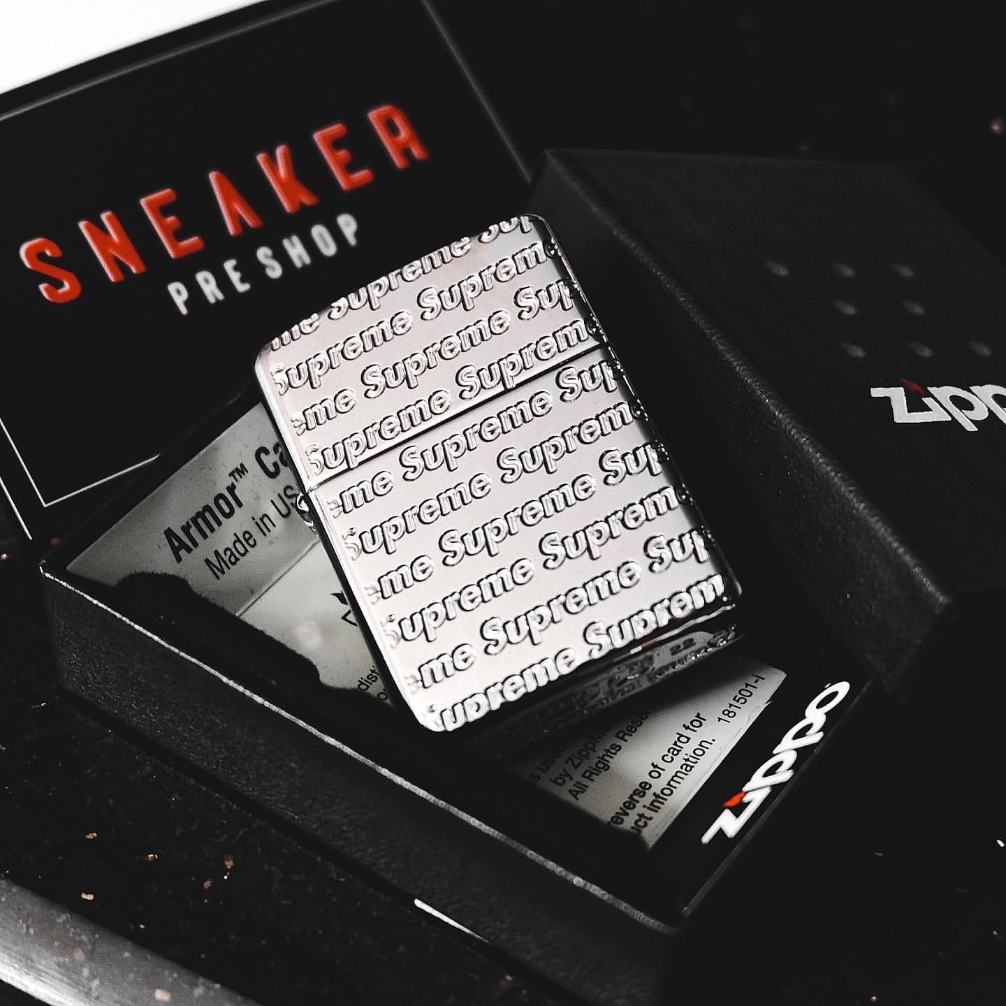 Supreme Repeat Engraved Zippo Silver | LINE SHOPPING