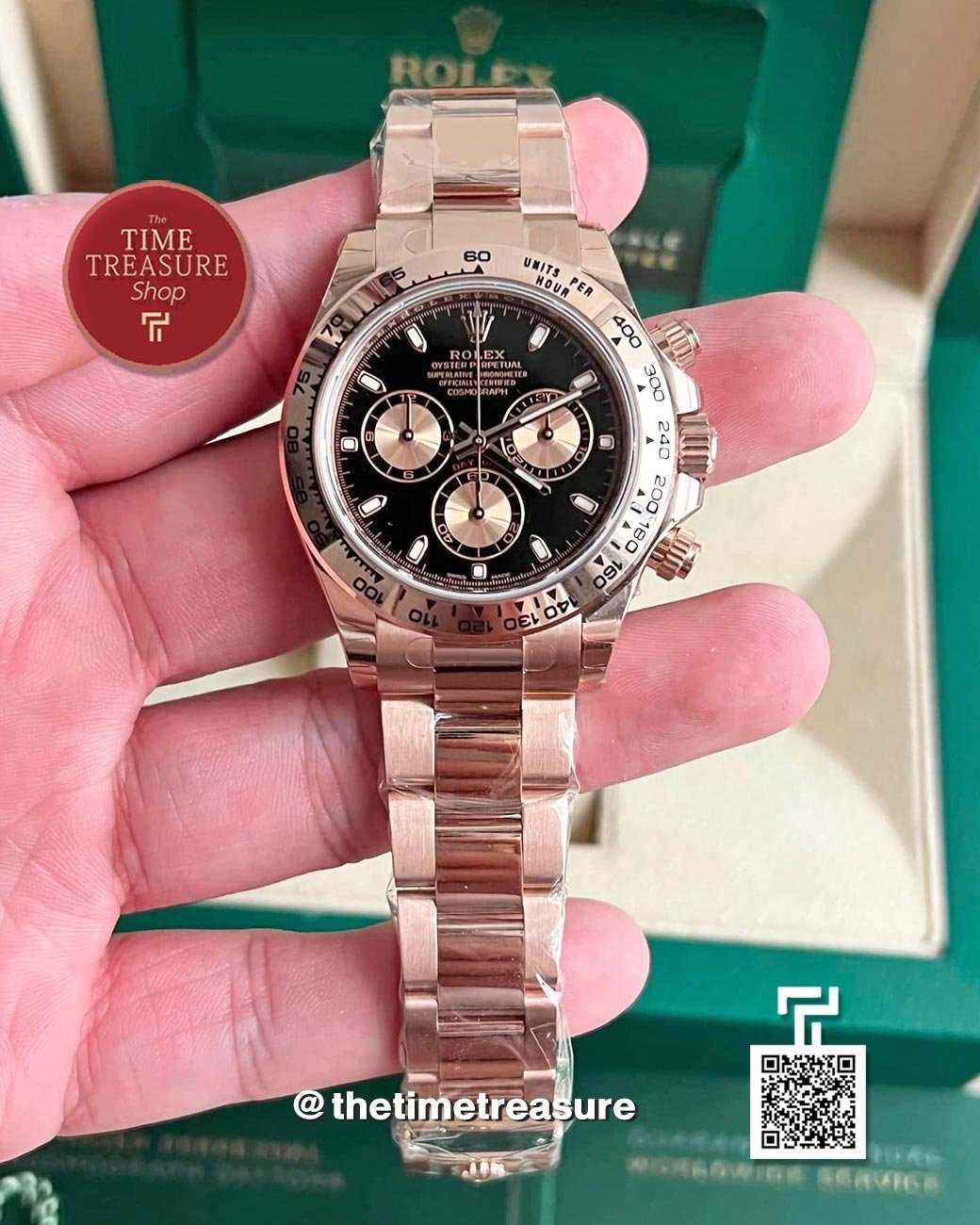 Rose gold clearance daytona black face