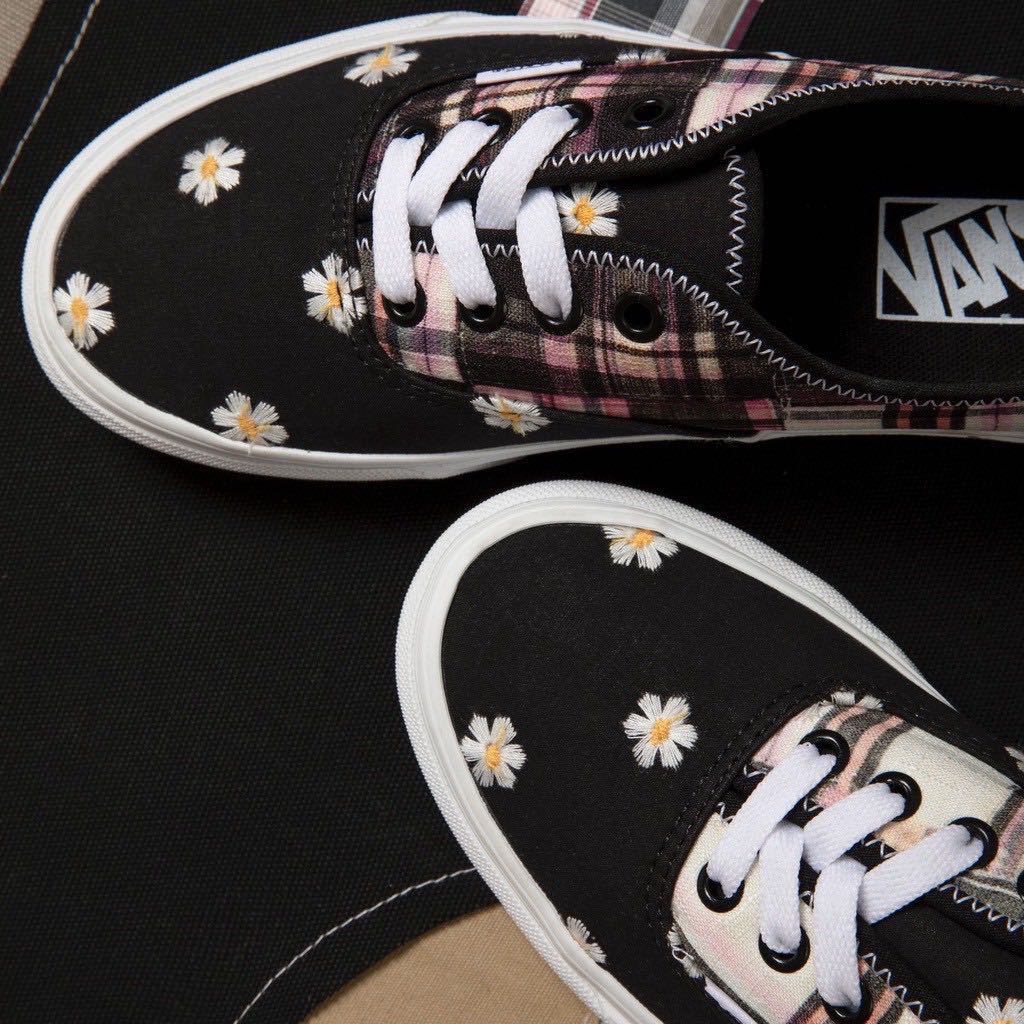 Vans Authentic Classic Slip On Old Skool Floral Plaid Patchwork