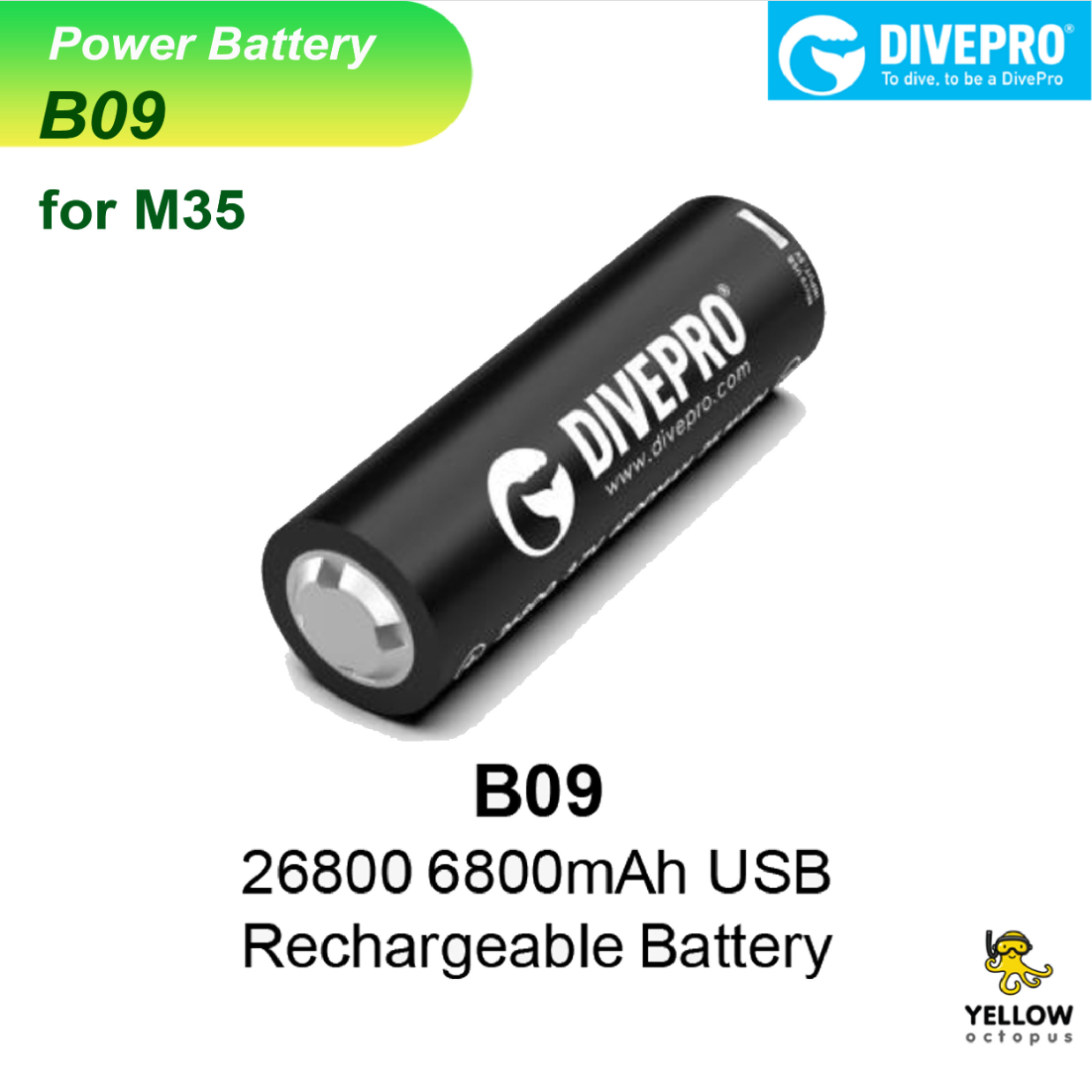 Battery Dive Pro B09 (26800 6800mAh) For M35 LINE SHOPPING