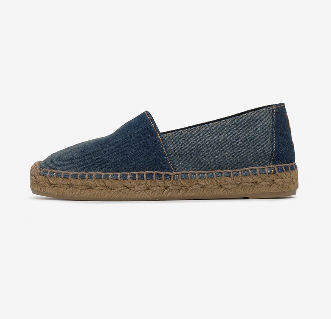 [PRE-ORDER] SAINT LAURENT LOGO EMBROIDERED DENIM ESPADRILLE | LINE SHOPPING