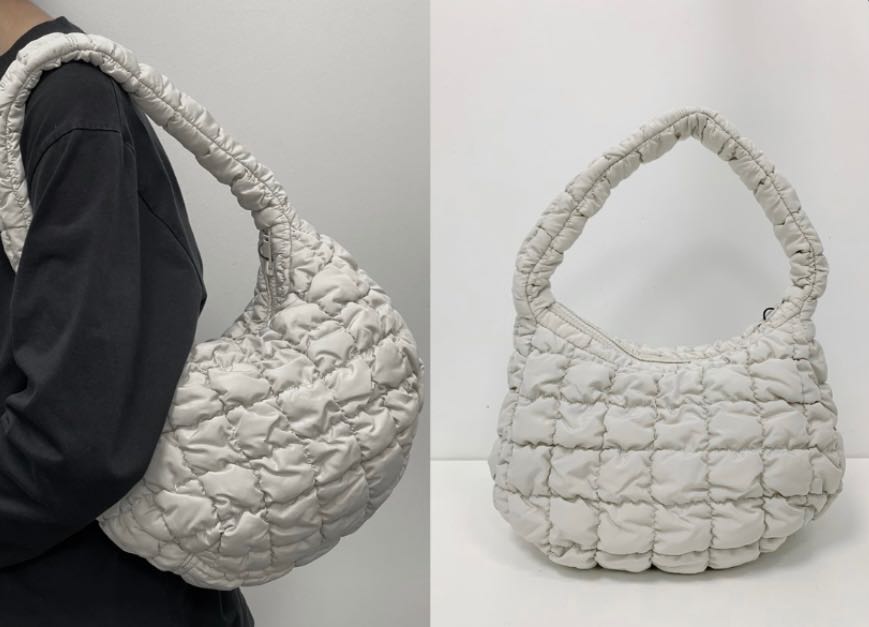 Grey quilted bag store