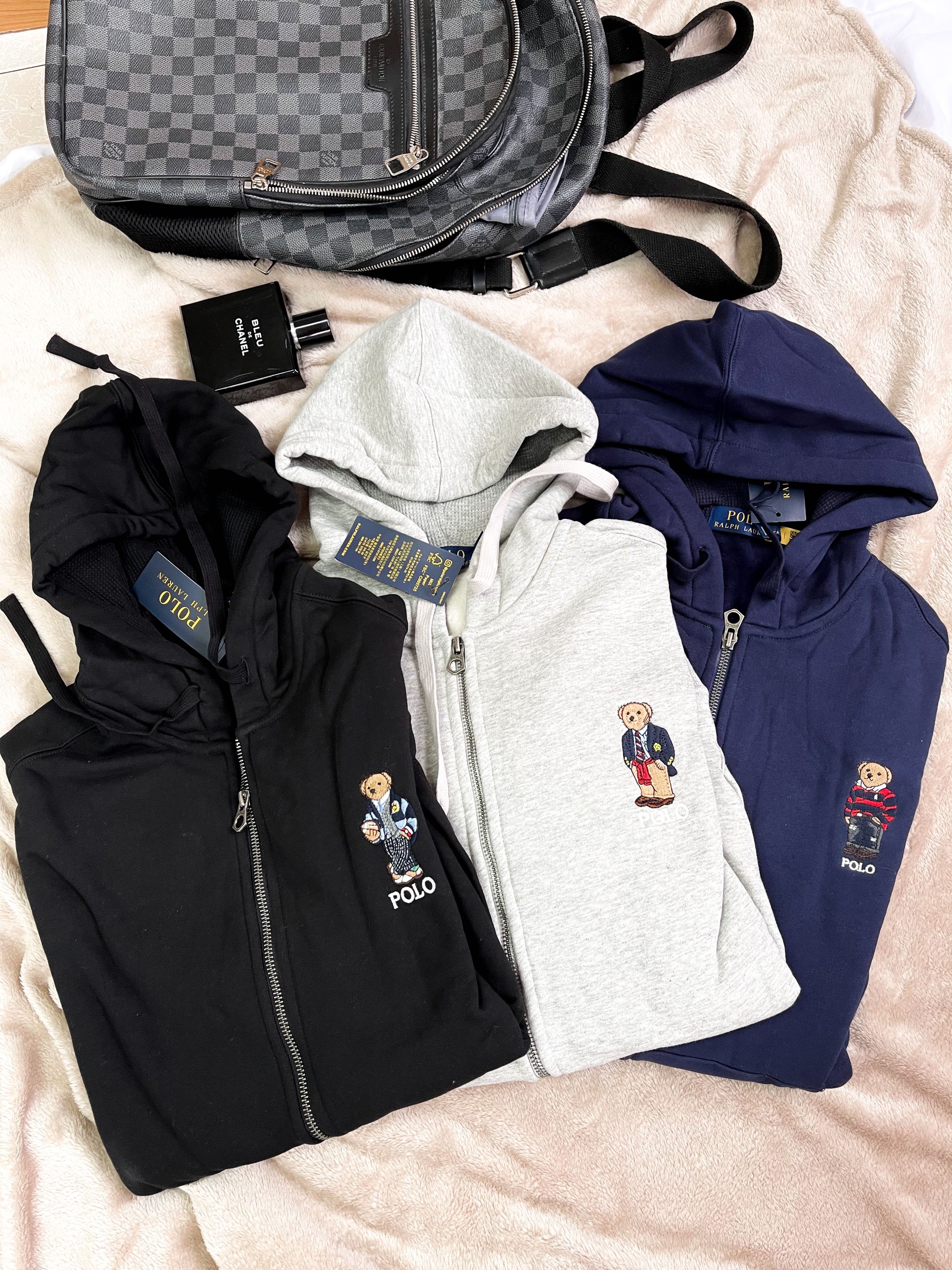 Ralph lauren bear discount zip up hoodie