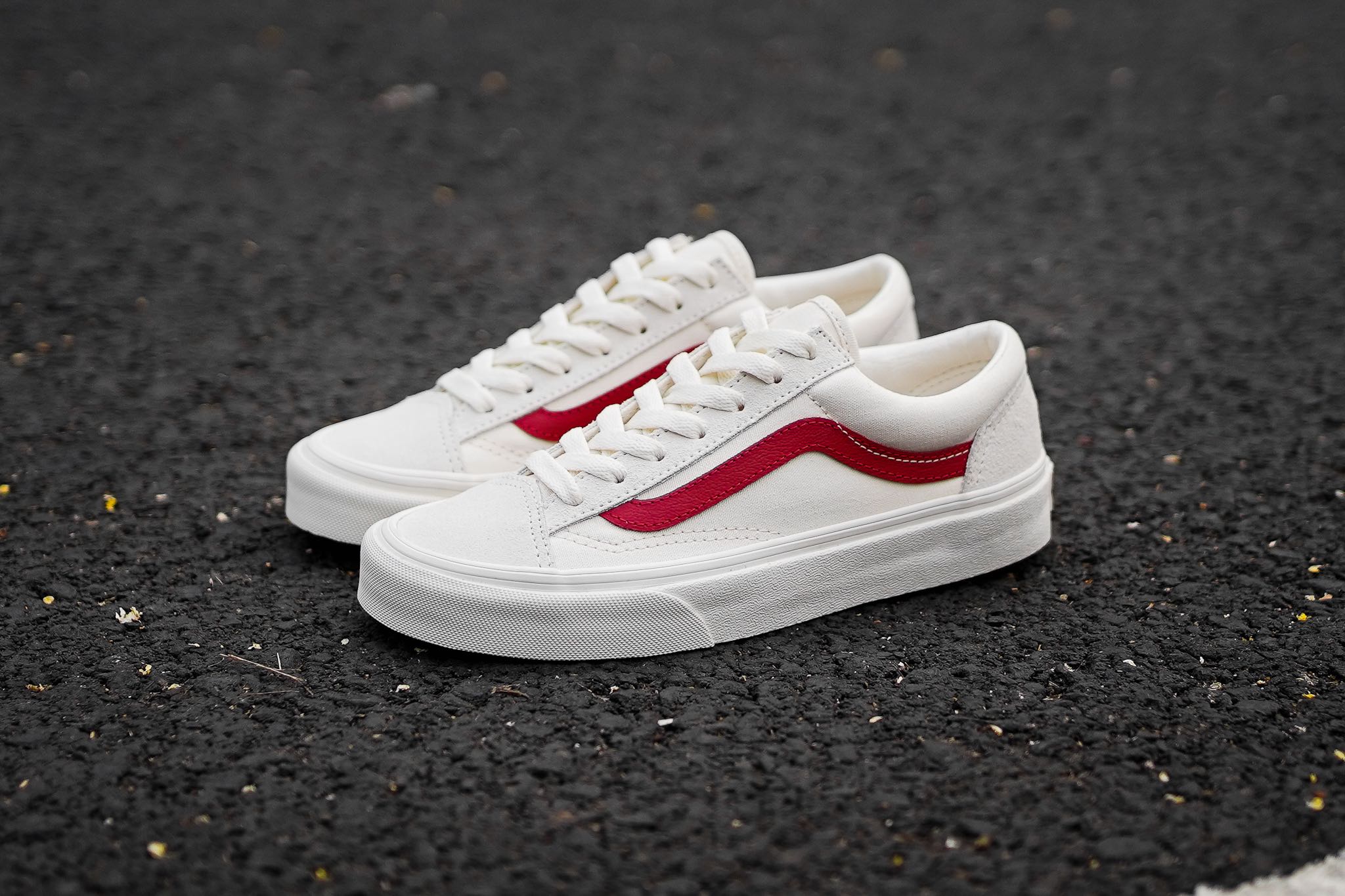 Vans style 36 marshmallow online red