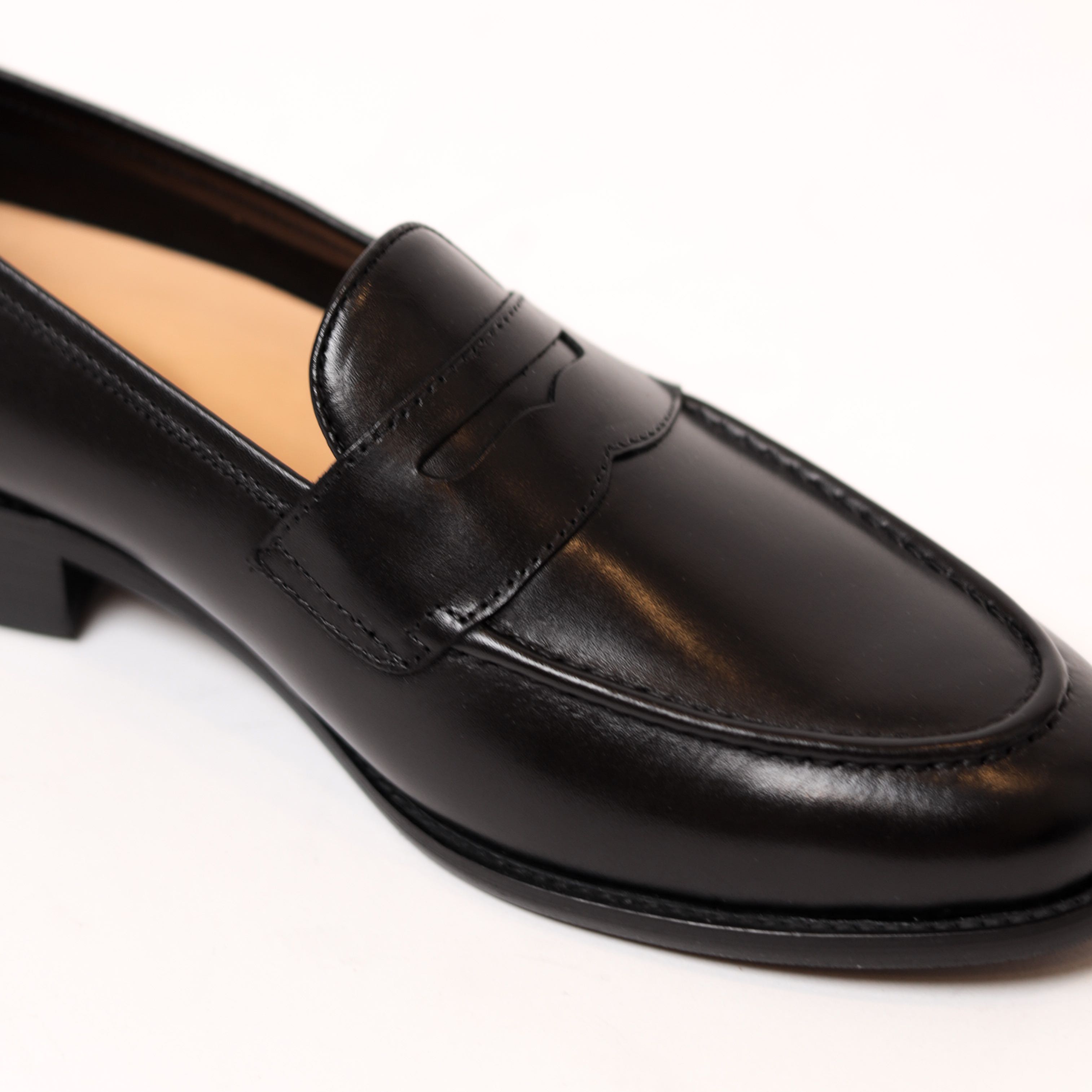 Unlined Penny loafers No.3 Black calf LINE SHOPPING