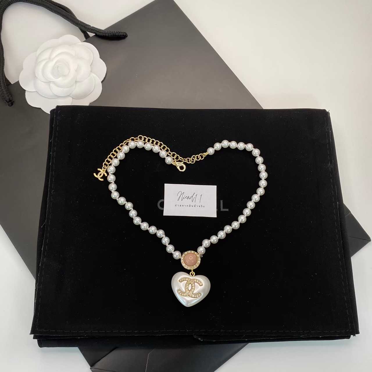 chanel pearl and cc necklace vintage