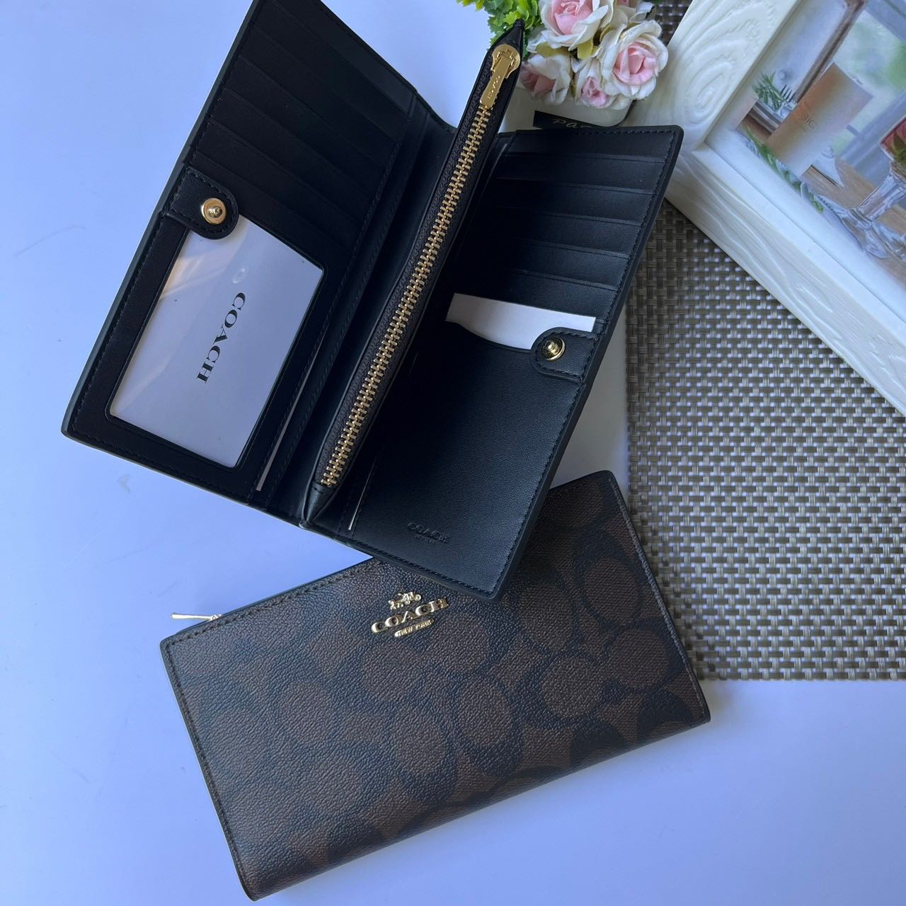 Coach wallet slim sales