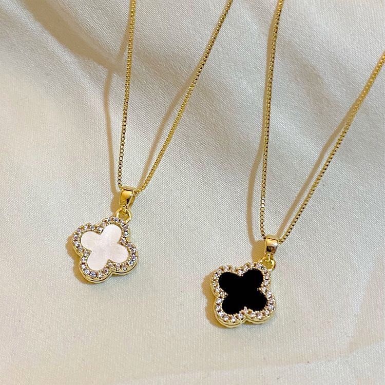 Louis vuitton black clover on sale necklace