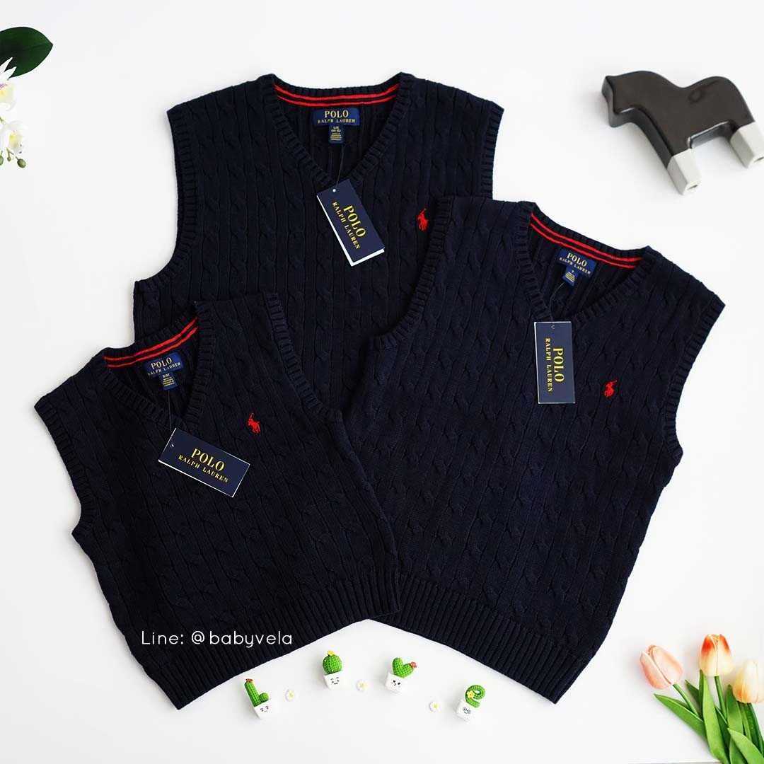 Cable-Knit Cotton Sweater Vest (Rl Navy/C3822)