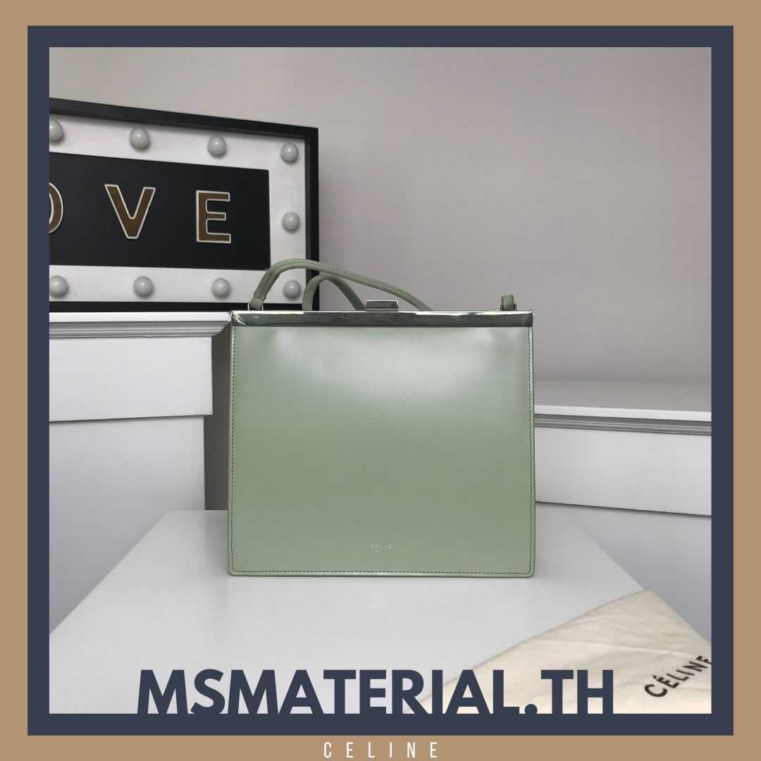 Celine Clasp Bag Mini Mint Green In Smooth Calfskin | Line Shopping