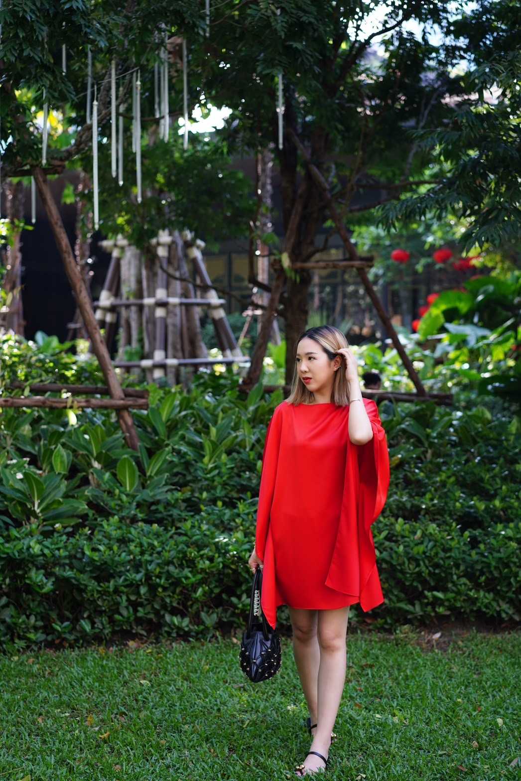 Red cape dress cheap zara