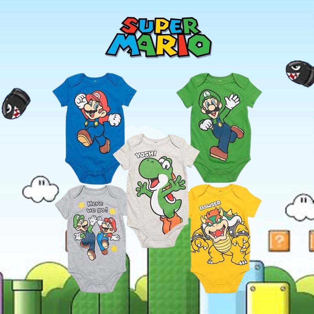Super mario top onesie baby