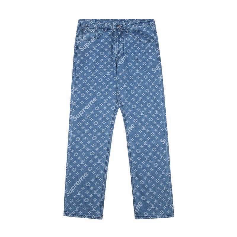 Supreme x Louis Vuitton Jacquard Denim 5-Pocket Monogram Jeans