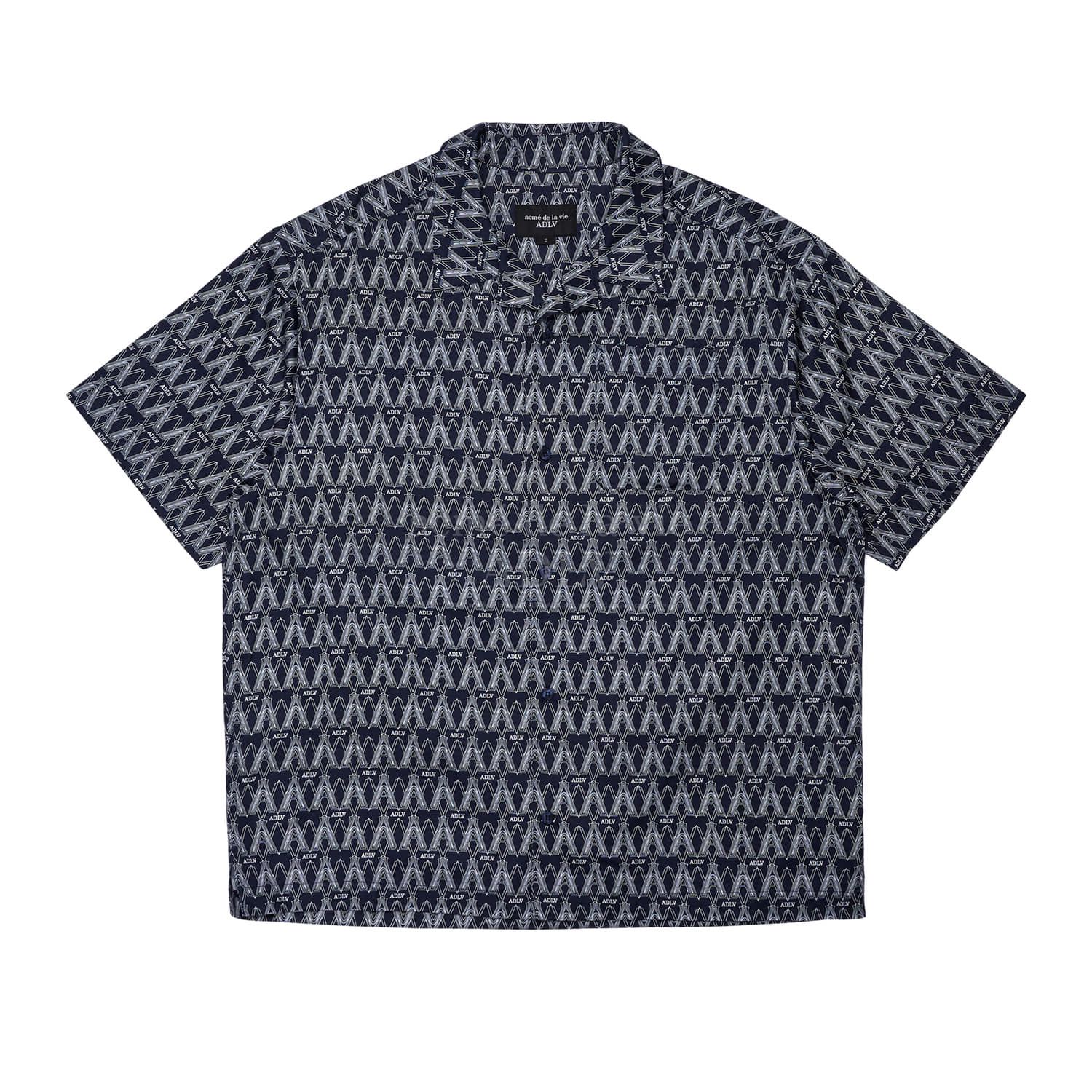 [PRE-ORDER] A LOGO MONOGRAM PATTERN OPEN COLLAR SHIRT | LINE SHOPPING