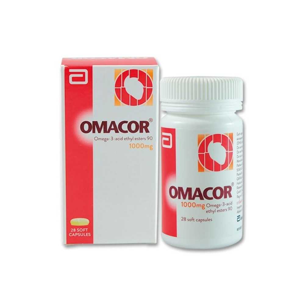 Omacor Omega3acid 1000mg Abbott น้ำมันปลาพรีเมี่ยม น้ำมันปลาปริมาณสูง
