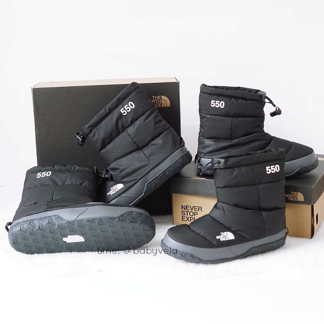TNF Men s Nuptse Apr s Booties TNF Black Asphalt Grey LINE