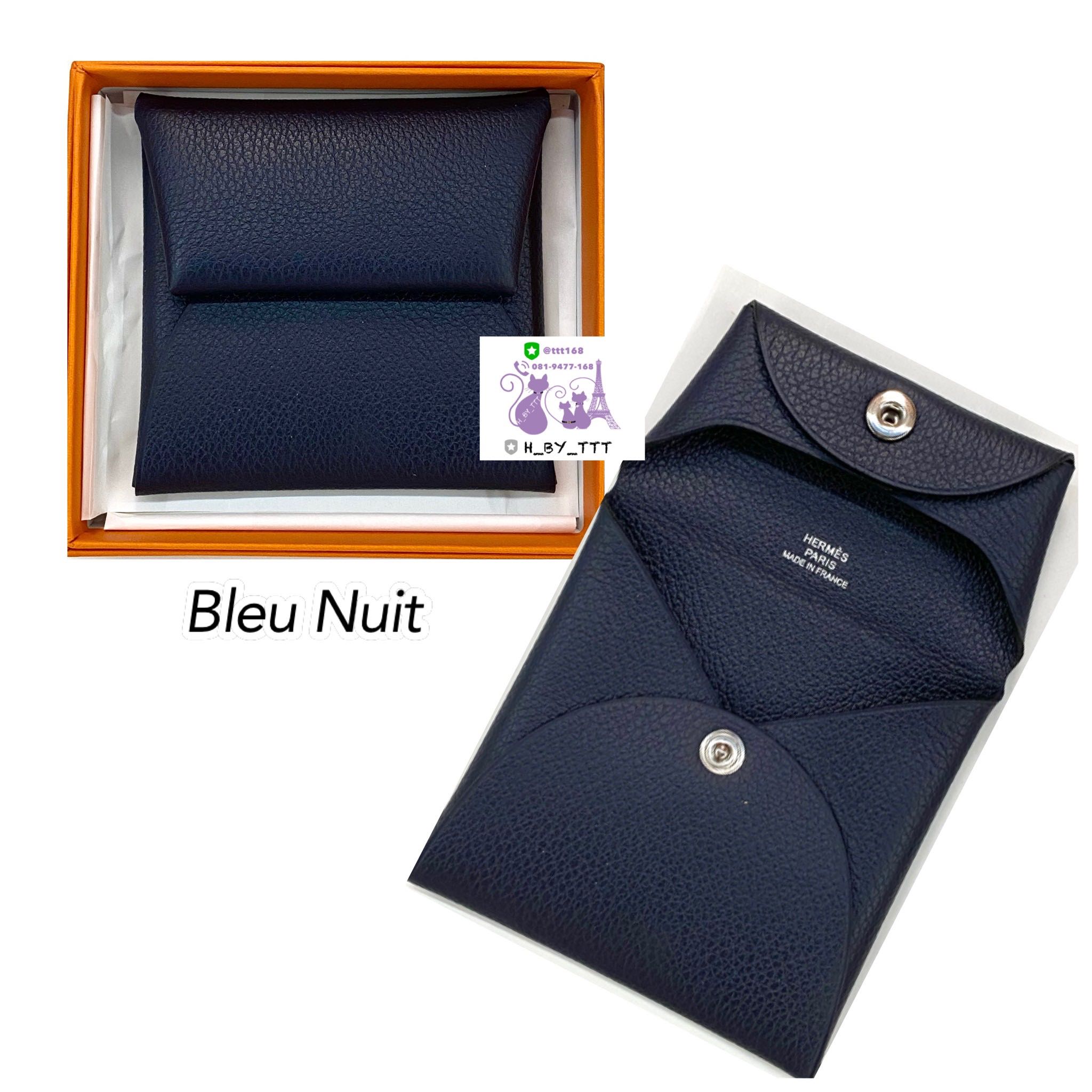 Evercolor Leather Calvi Card Holder Blue Nuit