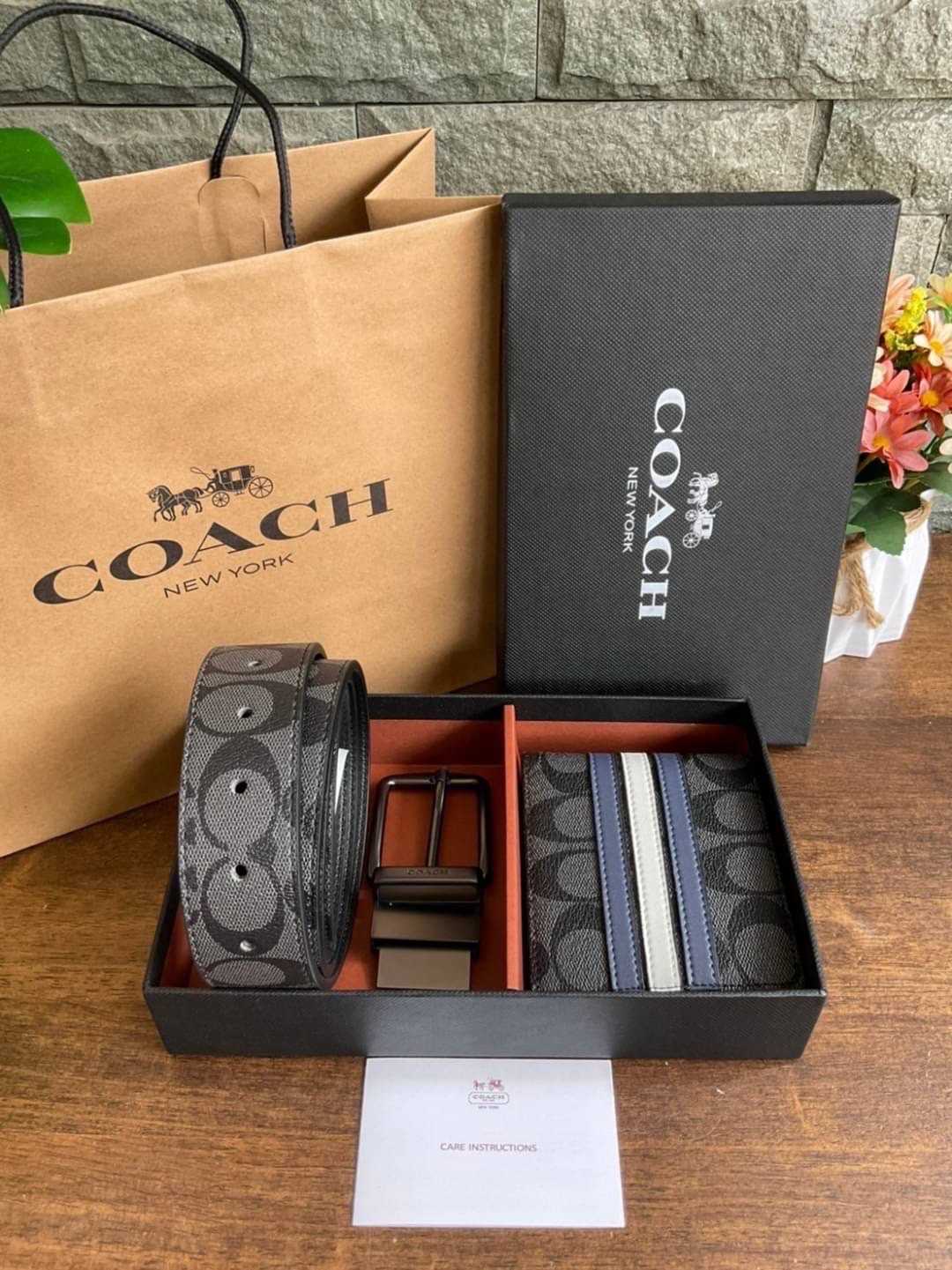 Coach wallet and belt set cheap