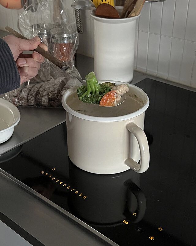 Enamel Pot+ฝาปิด Made in Korea🇰🇷 LINE SHOPPING