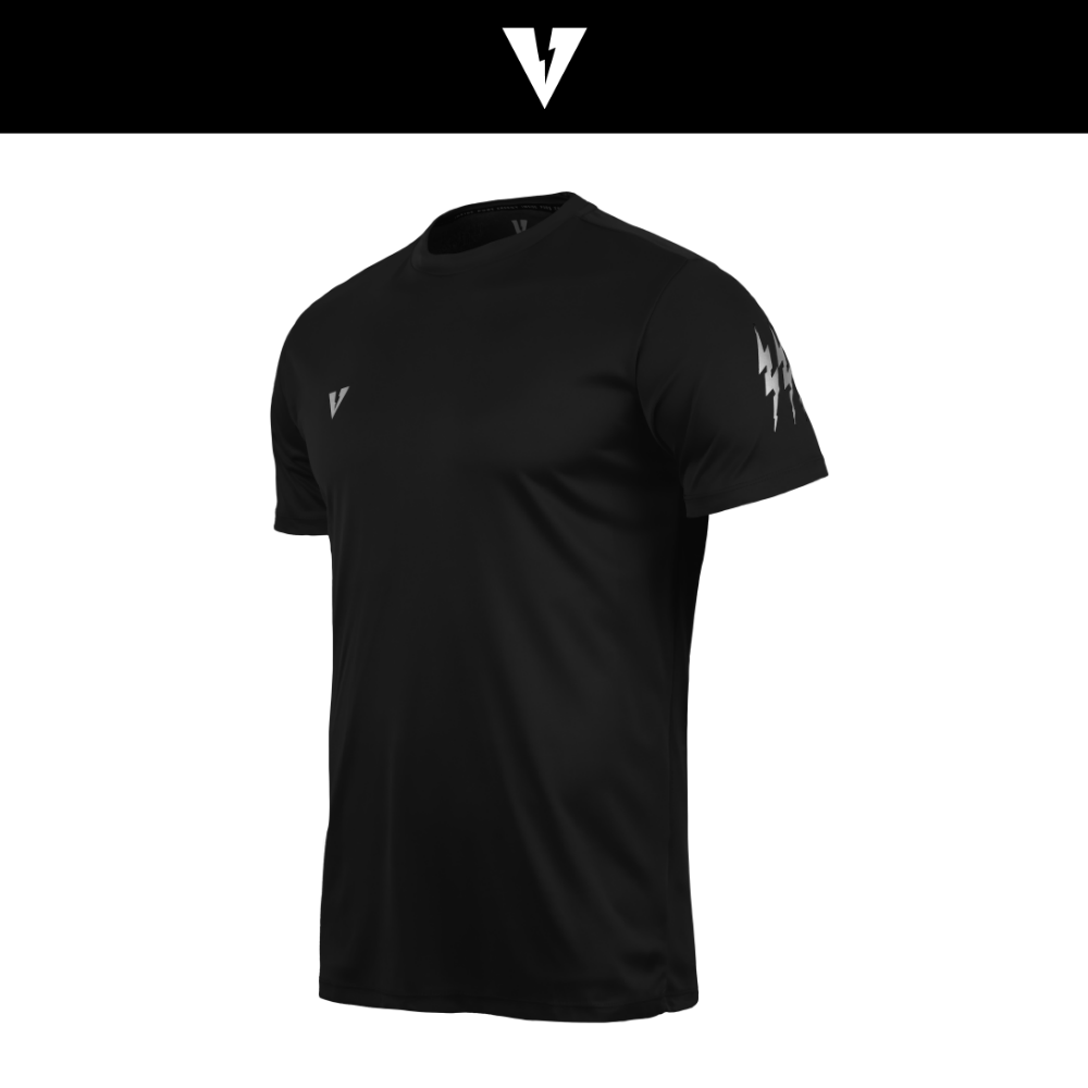 ACCE 004 TRAINING SHIRTS BLACK เสื้อกีฬาเทรนนิ่ง แขนสั้น ออกกำลังกาย สี