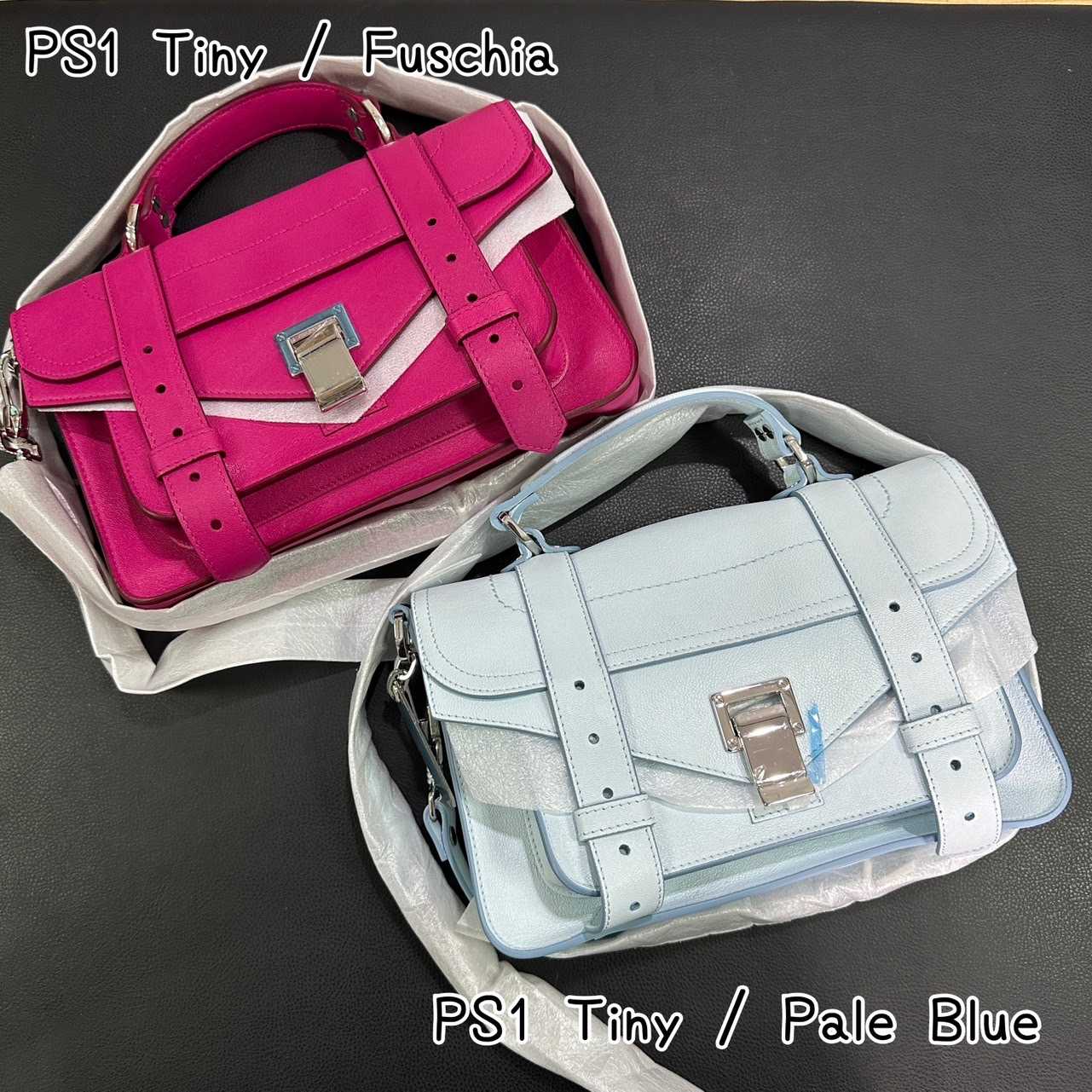 Proenza Schouler PS1 tiny pale blue fuschia LINE SHOPPING