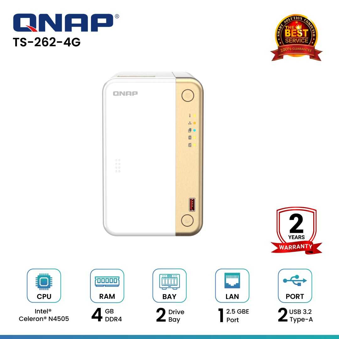 Qnap TS-262-4G 2-Bay Nas อุปกรณ์จัดเก็บข้อมูลบนเครือข่าย | LINE