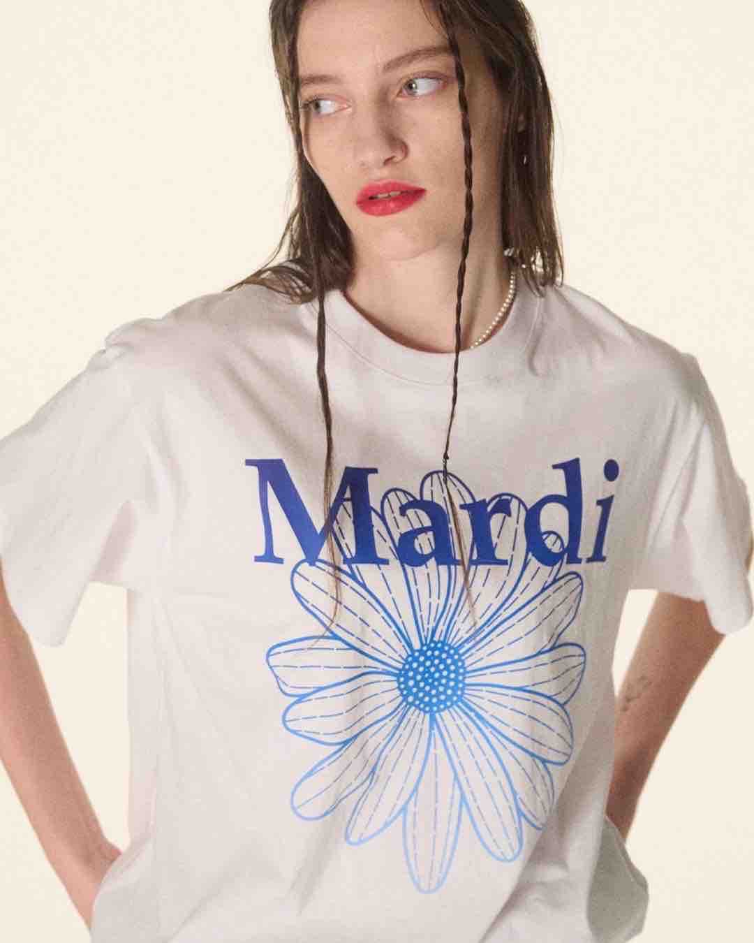 (พร้อมส่ง) Mardi mercredi t-shirts gradation white blue | LINE SHOPPING