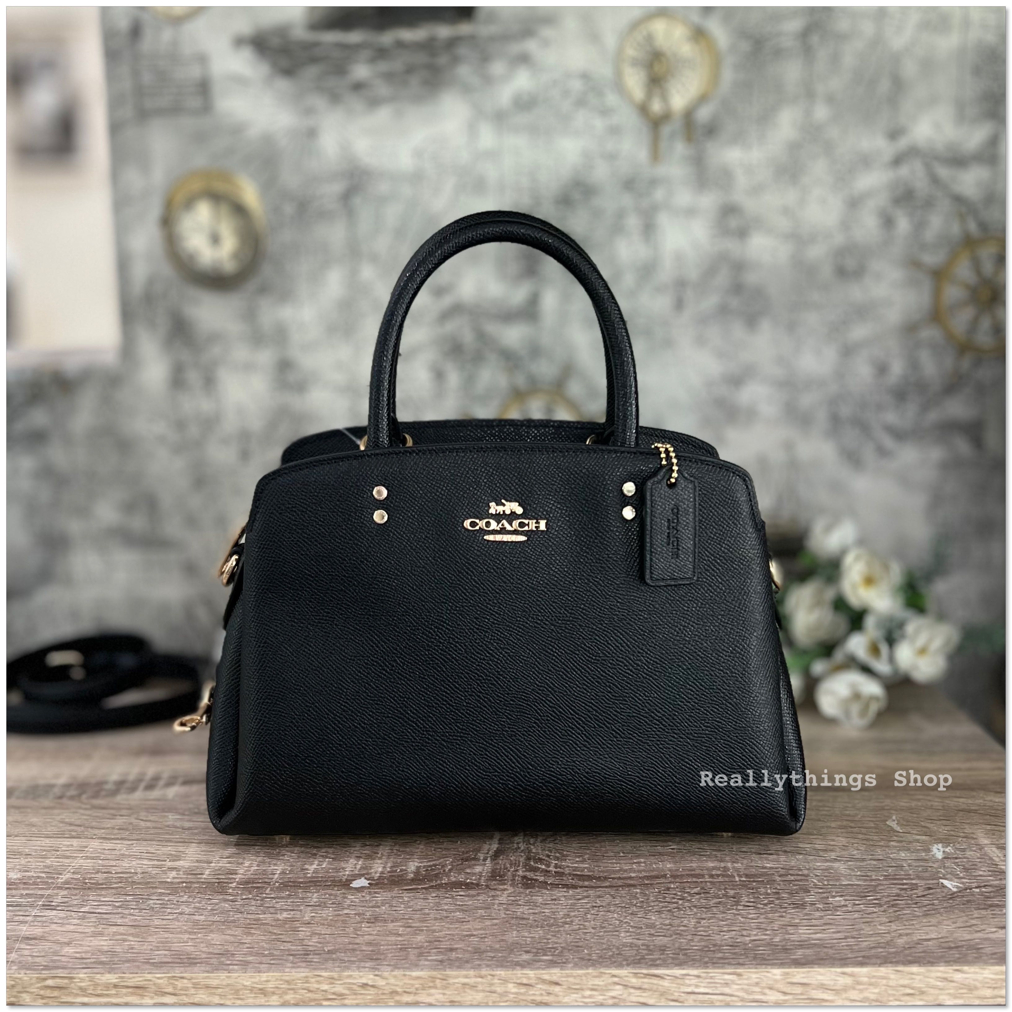 Coach crossgrain leather best sale mini lillie carryall