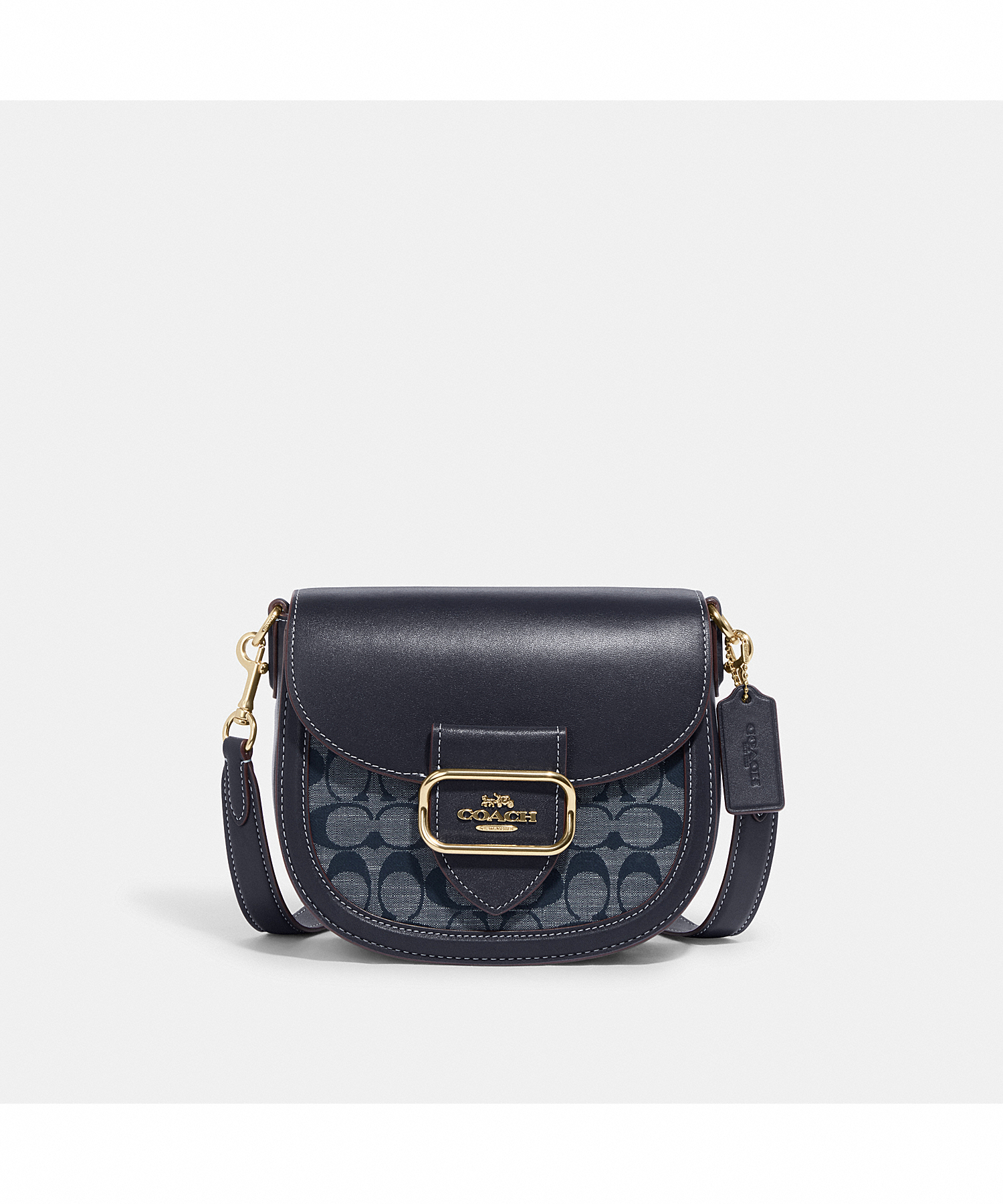 COACH MORGAN SADDLE BAG IN SIGNATURE CHAMBRAY CH143 IMDEI LINE