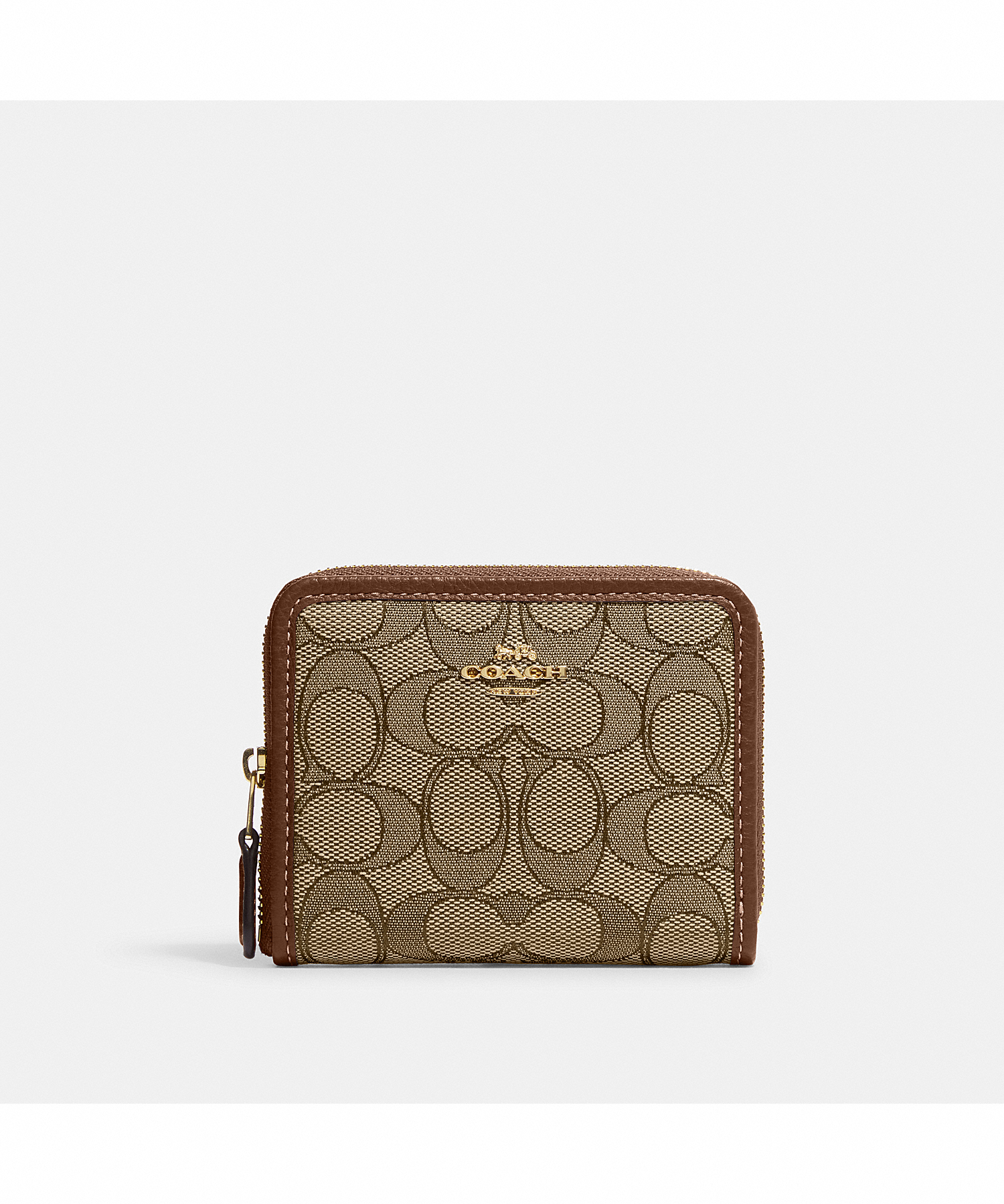 COACH SMALL ZIP AROUND WALLET IN SIGNATURE JACQUARD CH389 IMVGB LINE