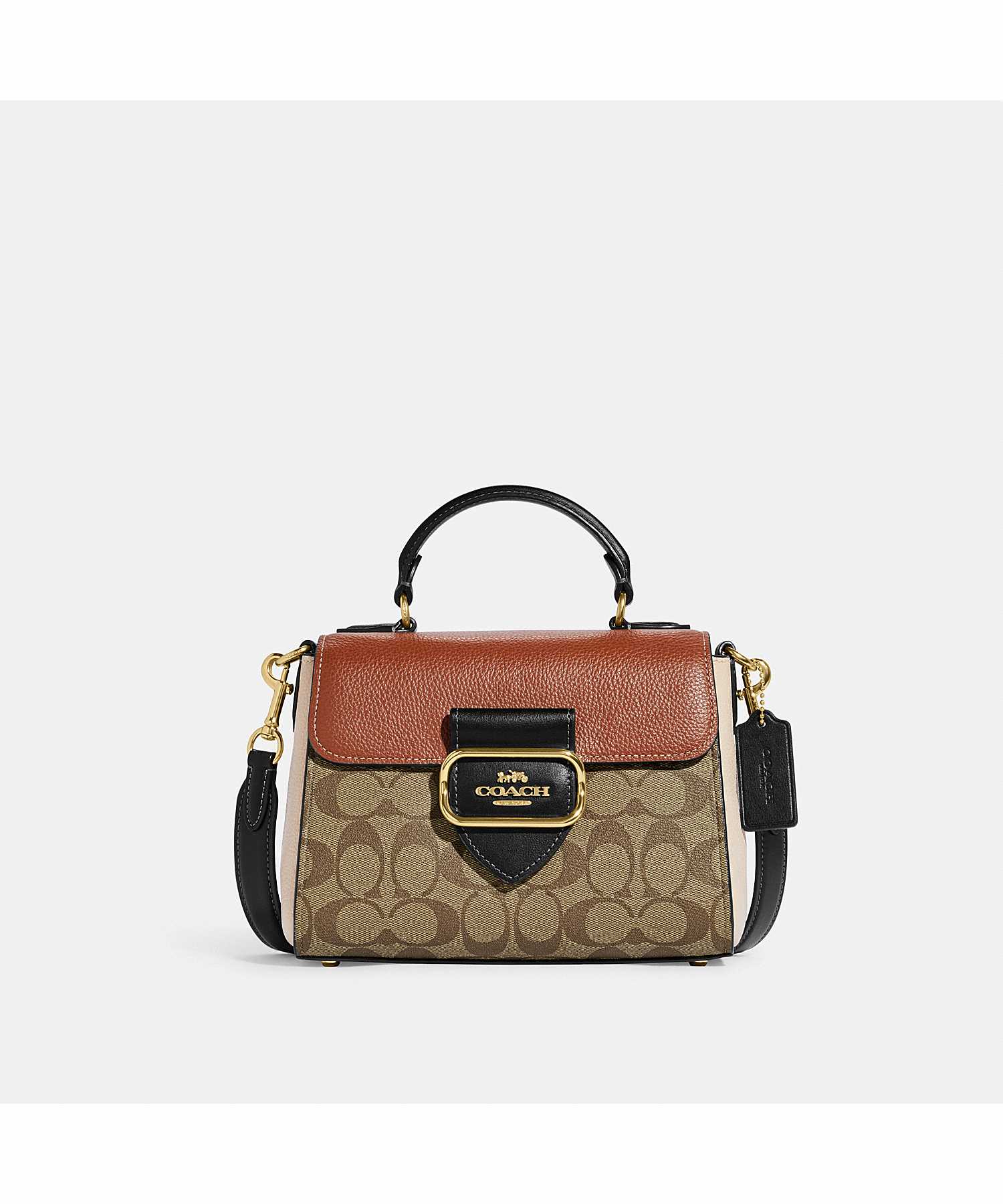 COACH MORGAN TOP HANDLE SATCHEL IN COLORBLOCK SIGNATURE CANVAS