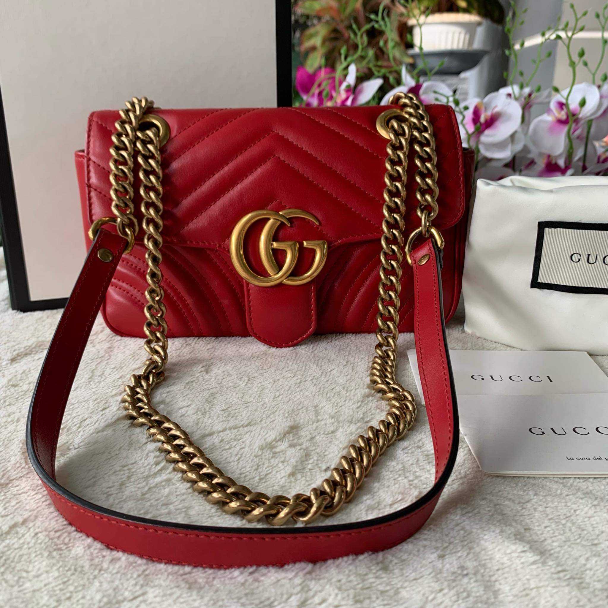 Gucci marmont bag red discount