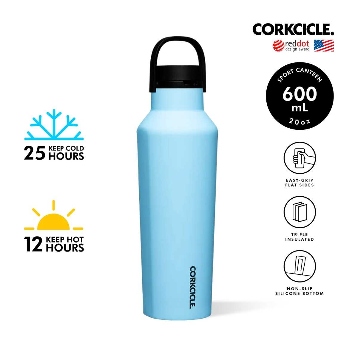 Corkcicle 20oz Sport Canteen - Santorini