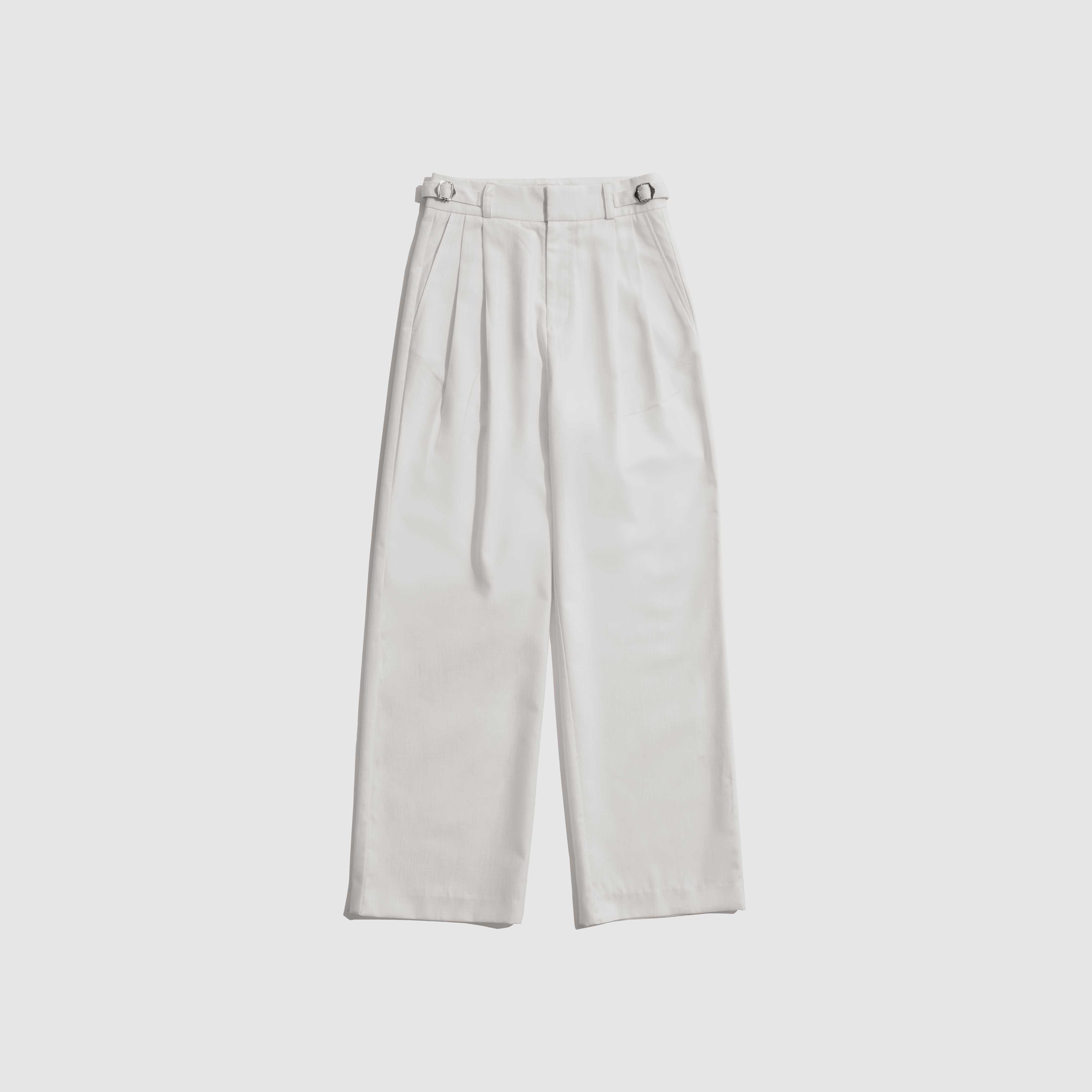 Double Pleated Pants White | LINE SHOPPING