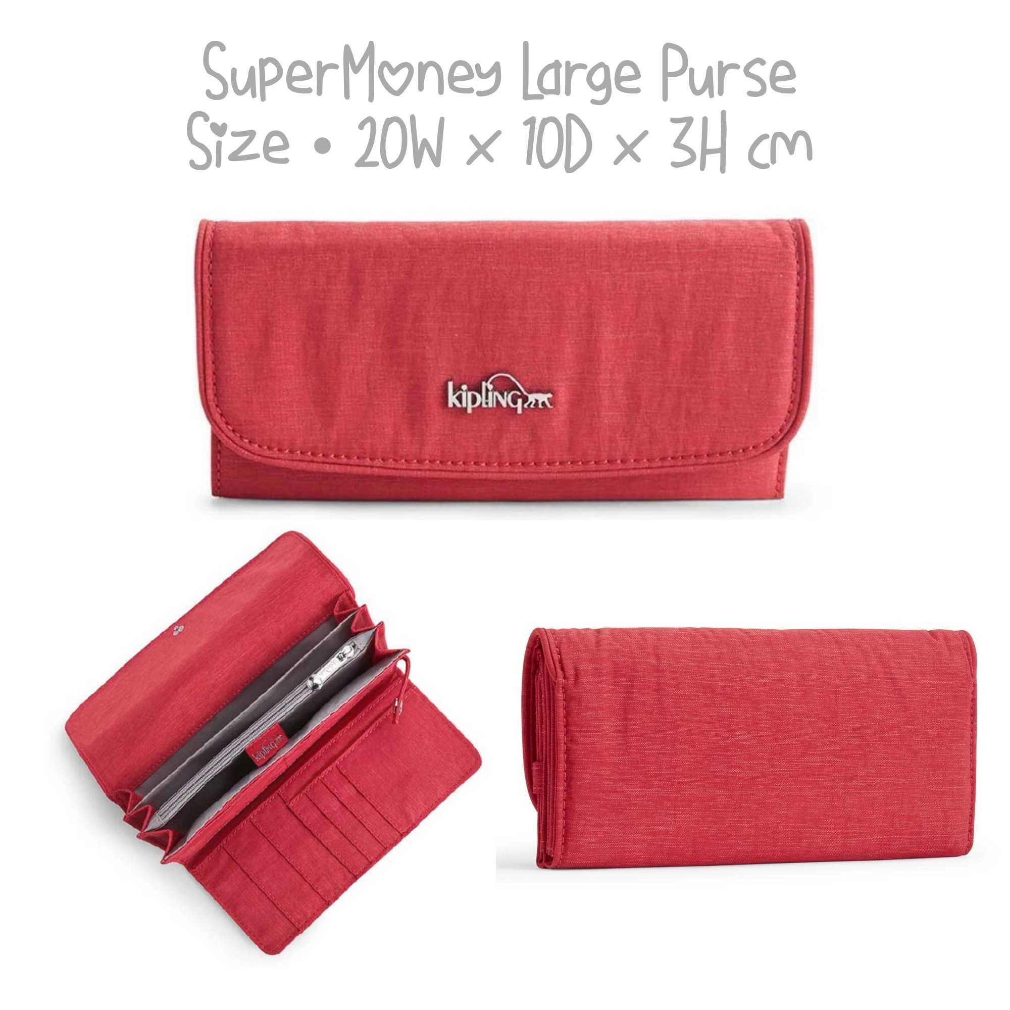 Kipling SuperMoney Large Purse Spark red LINE SHOPPING