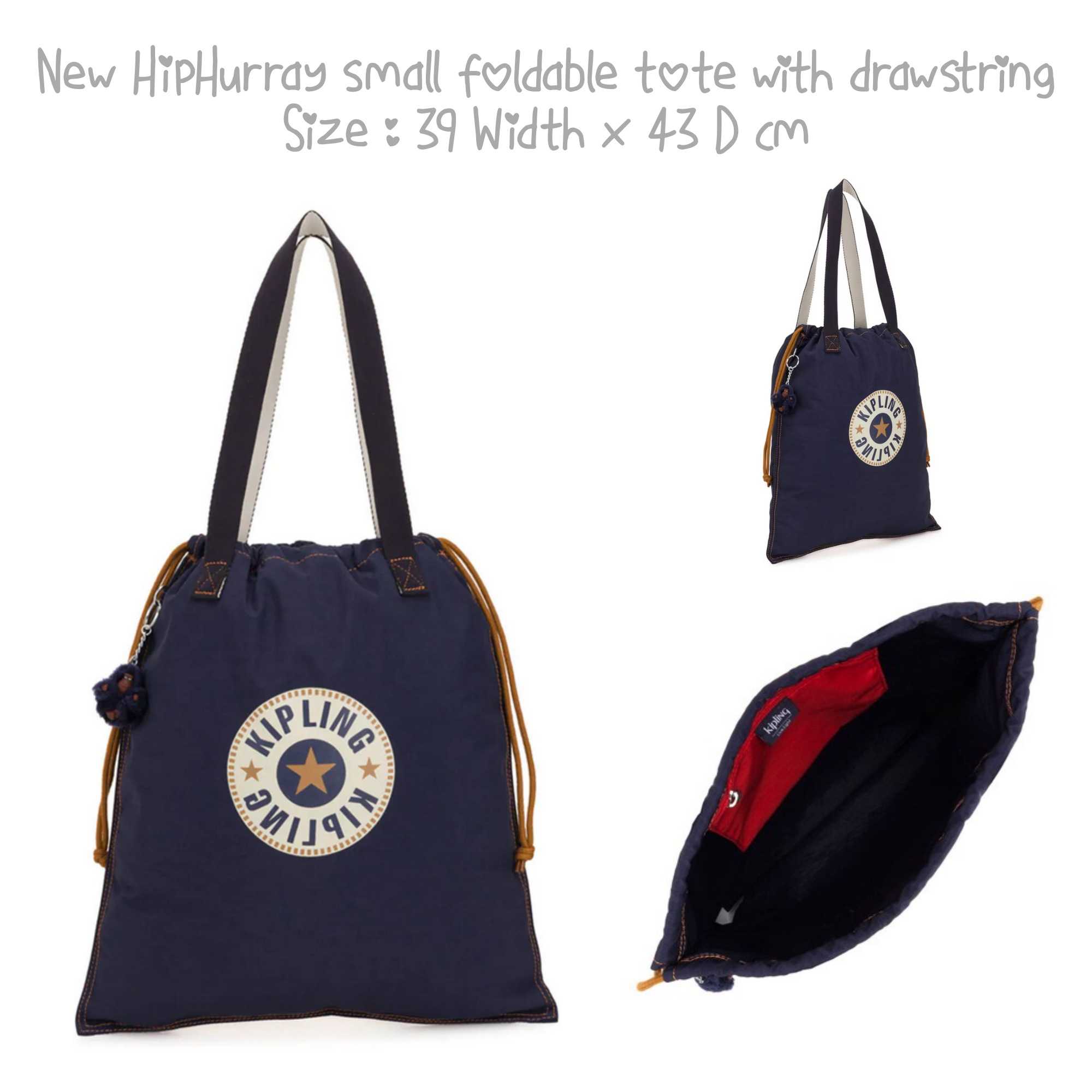 Kipling New HipHurray small foldable tote with drawstring