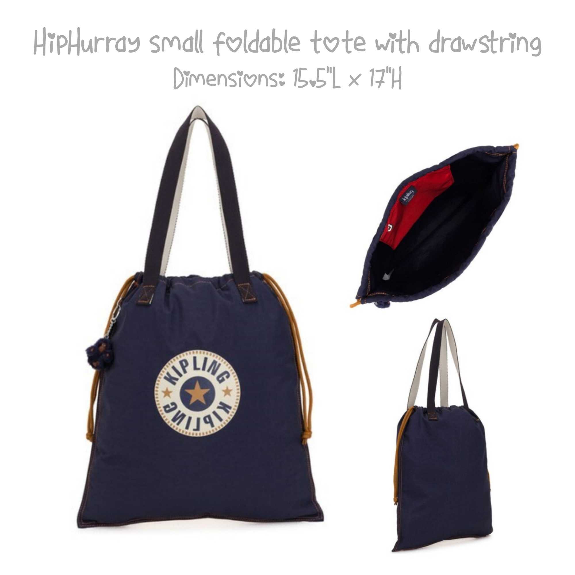 Kipling HipHurray small foldable tote with drawstring LINE SHOPPING