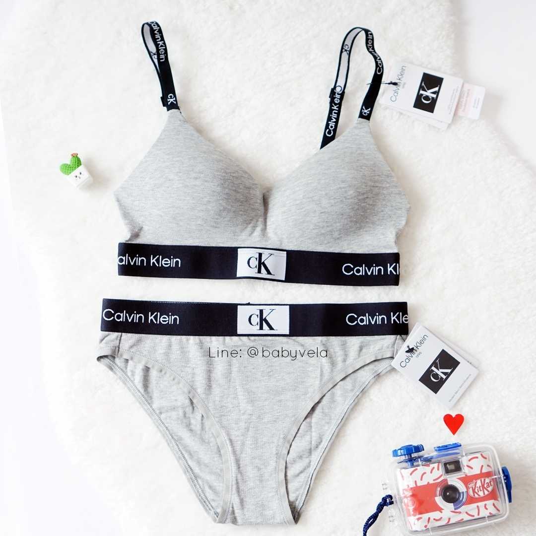 CK 1996 Lightly Lined Bralette & CK 1996 Modern Bikini (Grey Heather)