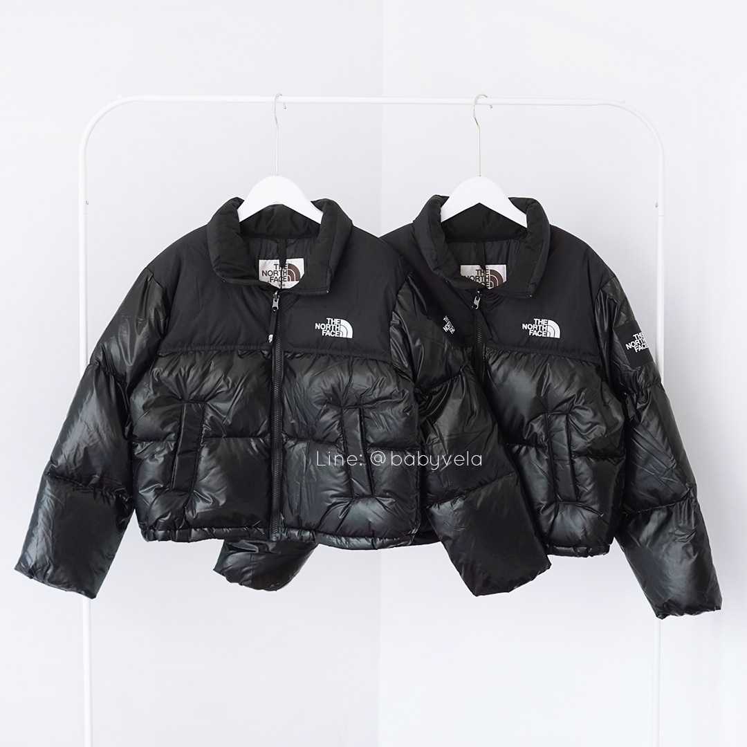 Black down novelty nuptse top jacket