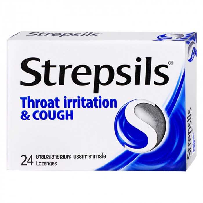 Strepsils Throat Irritation & Cough 1กล่อง(24เม็ด) สเตร็ปซิล แก้ไอ  ละลายเสมหะ | Line Shopping
