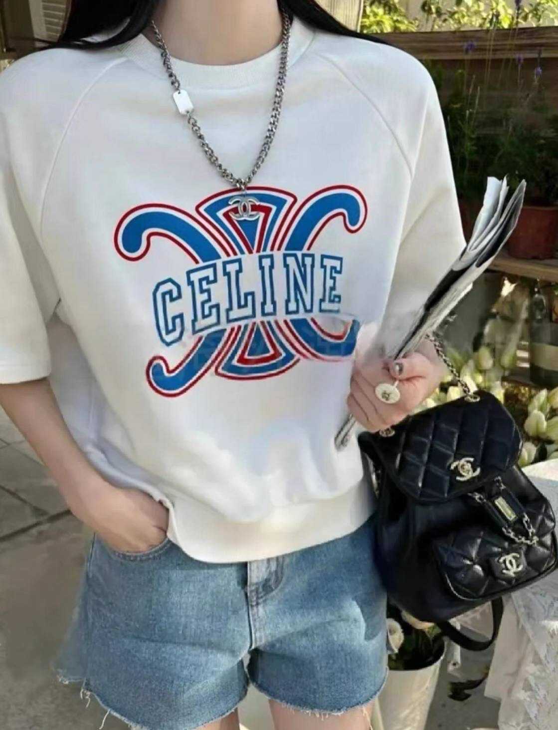 CELINE ロゴプリント コットンジャージー Tシャツ 直販卸売り