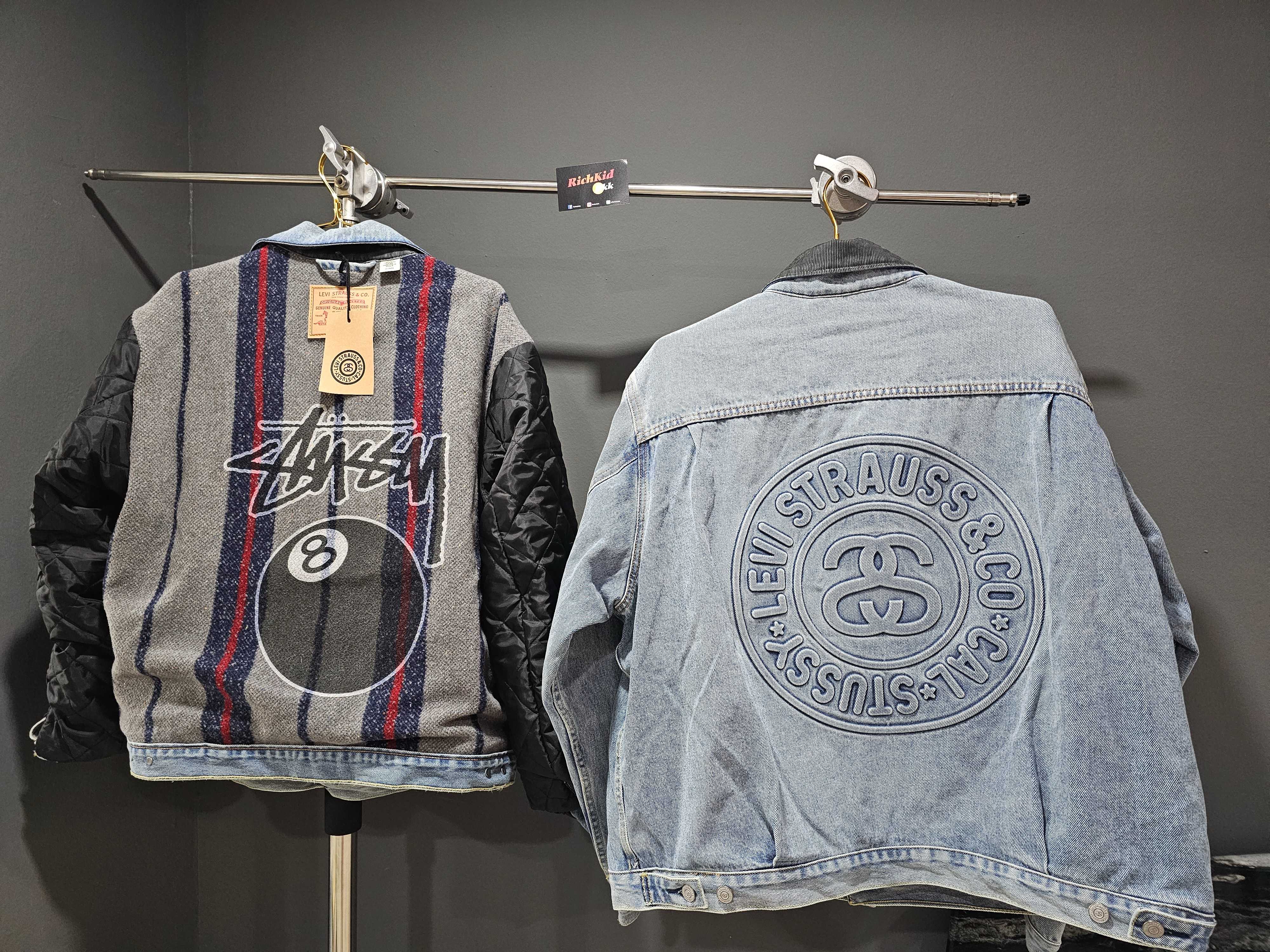 STUSSY LEVIS EMBOSSED TRUCKER JACKET L-