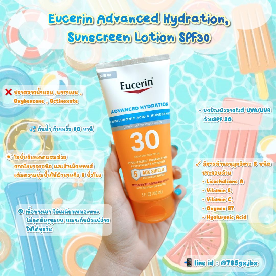 Eucerin Advanced Hydration, Sunscreen Lotion SPF30 LINE SHOPPING