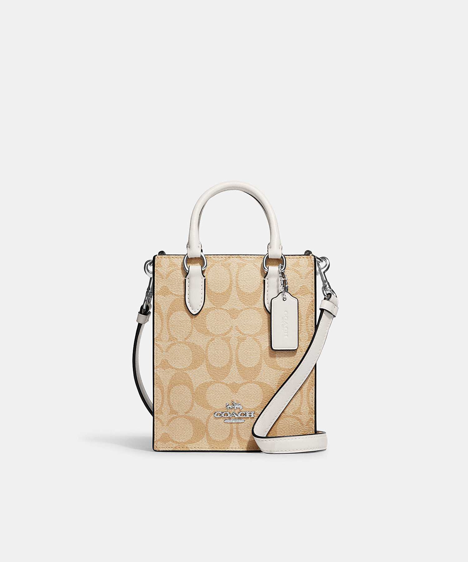 COACH NORTH SOUTH MINI TOTE IN SIGNATURE CANVAS CJ494 SIGHA LINE